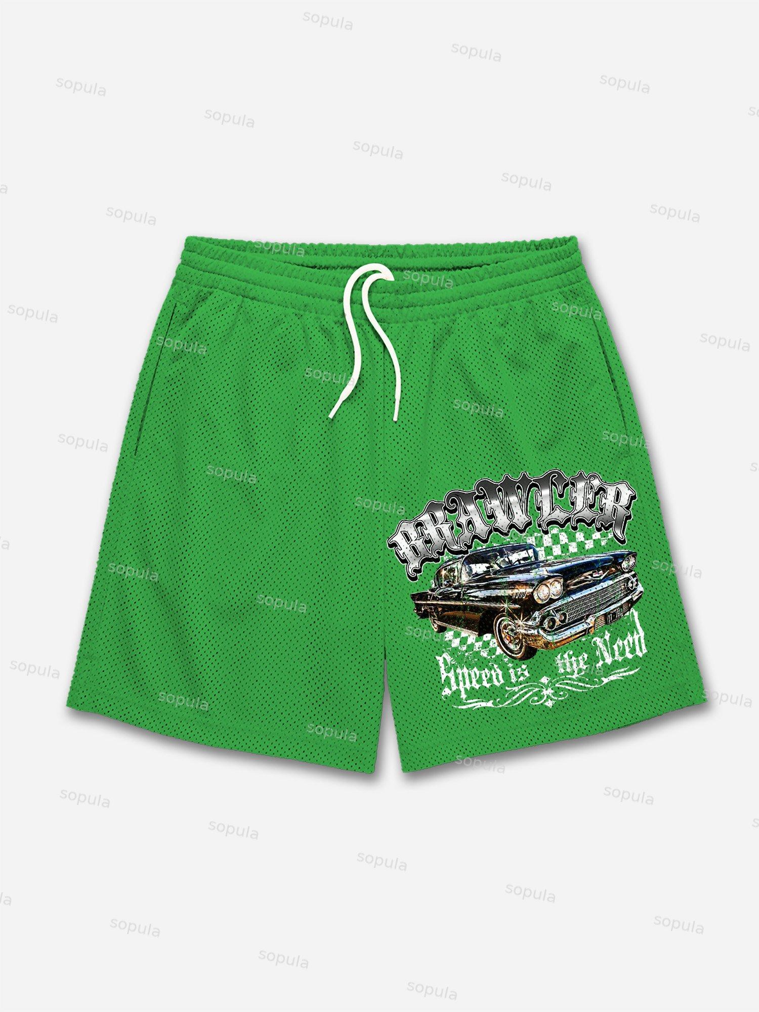 Racing Brawler Print Mesh Shorts Product Image