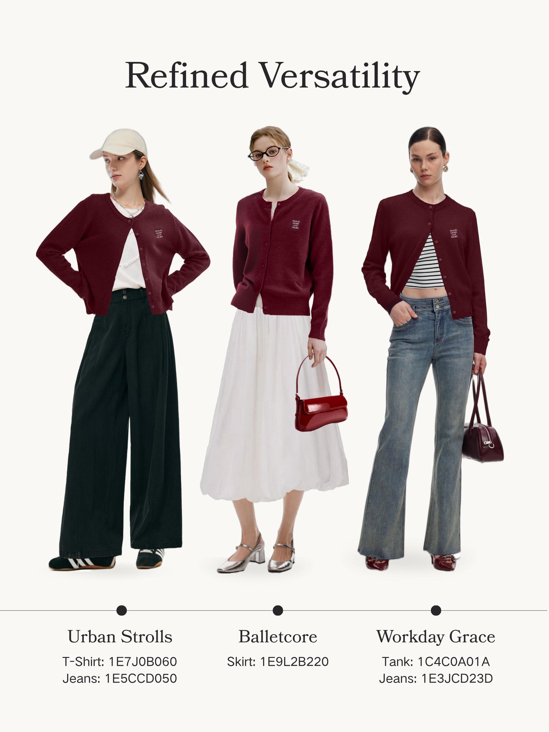 100% Wool Letter Embroidered Women Cardigan Product Image