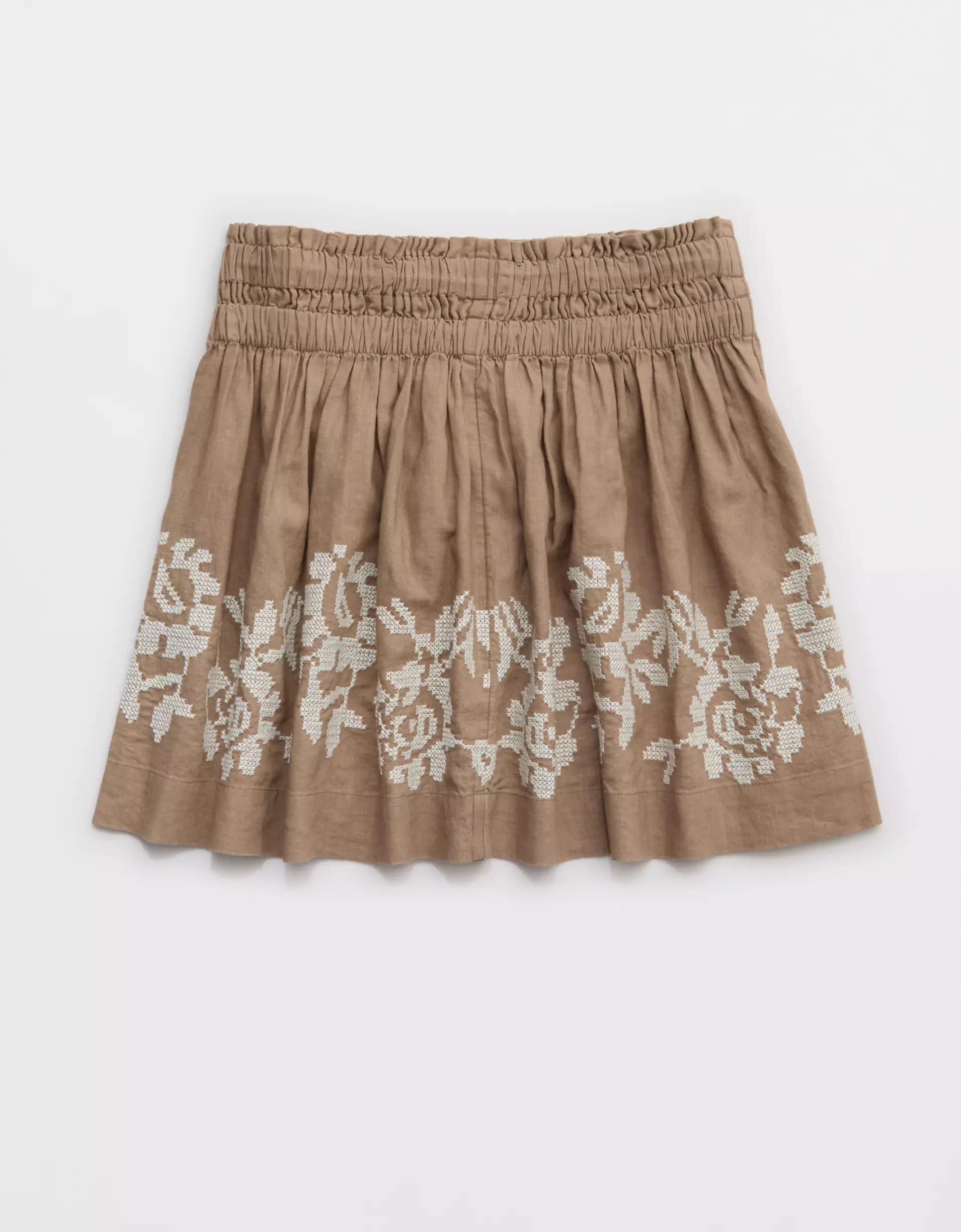 Aerie Embroidered Mini Skirt Product Image