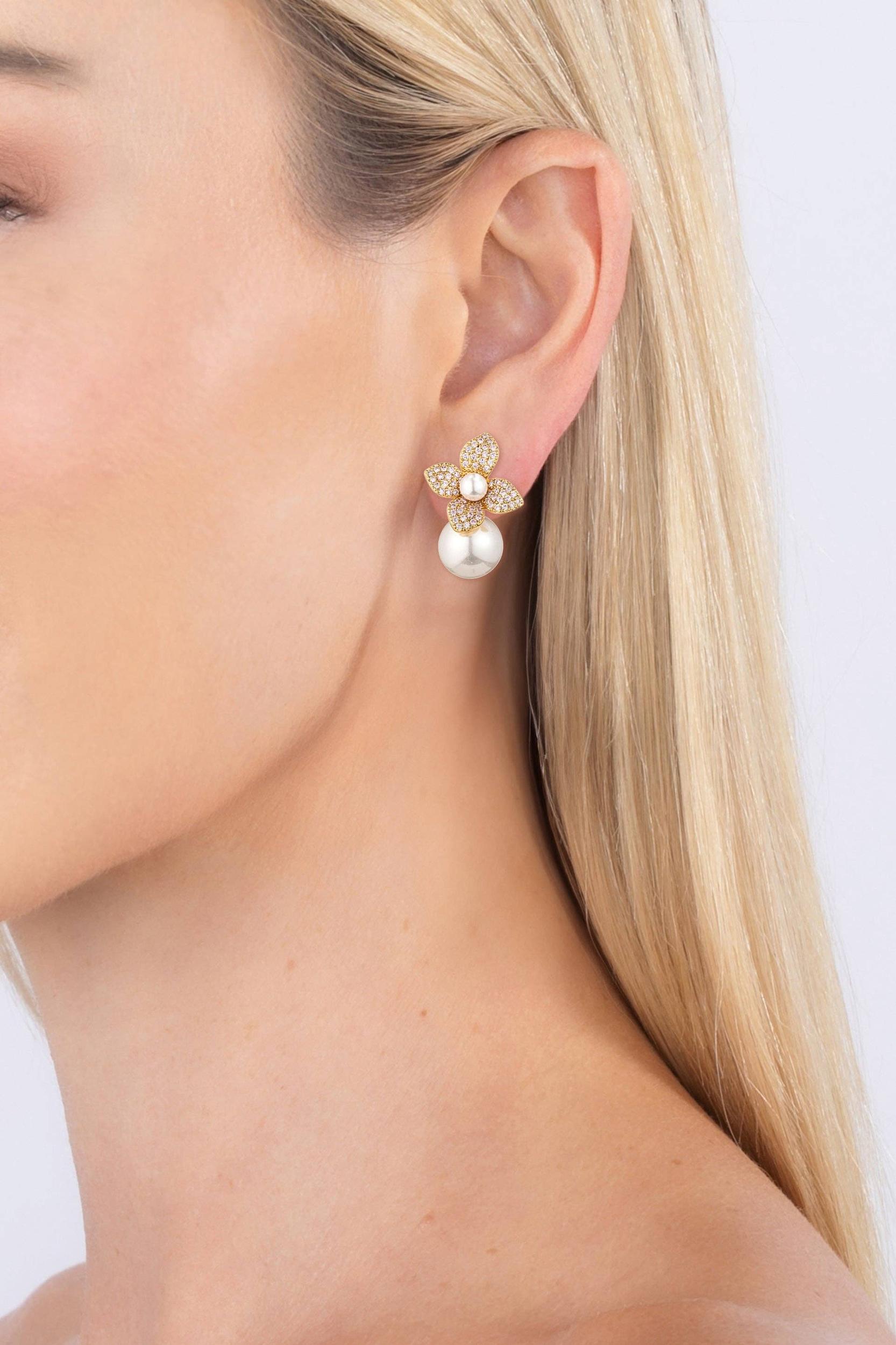 Victoria Floral CZ Earrings Product Image