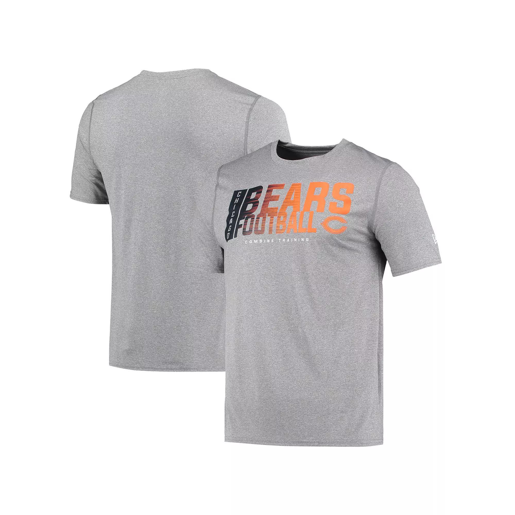 Men's New Era Heathered Gray Chicago Bears Combine Authentic Game On T-Shirt, Size: Small, Grey Product Image