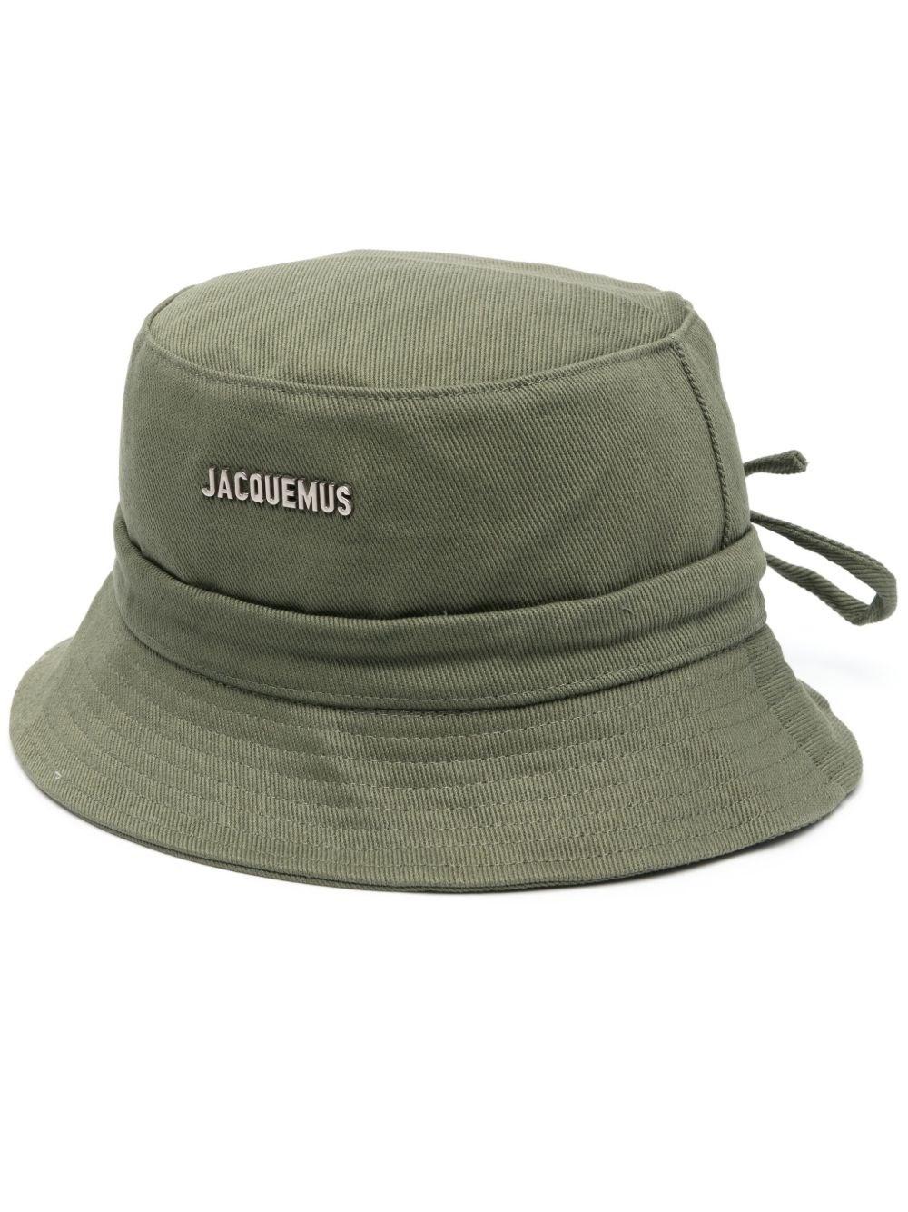JACQUEMUS Gadjo Bucket Hat Featuring Bow Detailing In Green Product Image