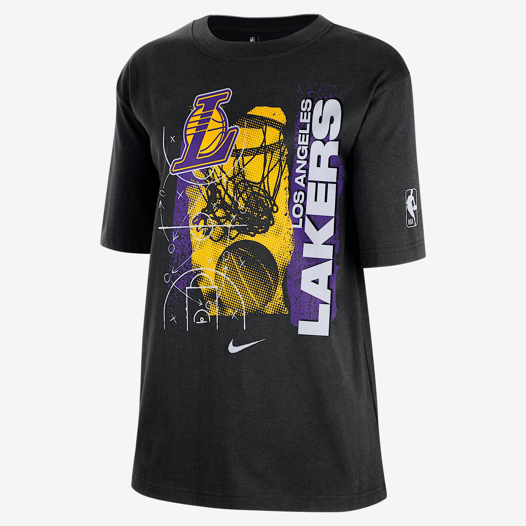 Los Angeles Lakers Courtside Nike Womens NBA T-Shirt | HQ0751-010 Product Image