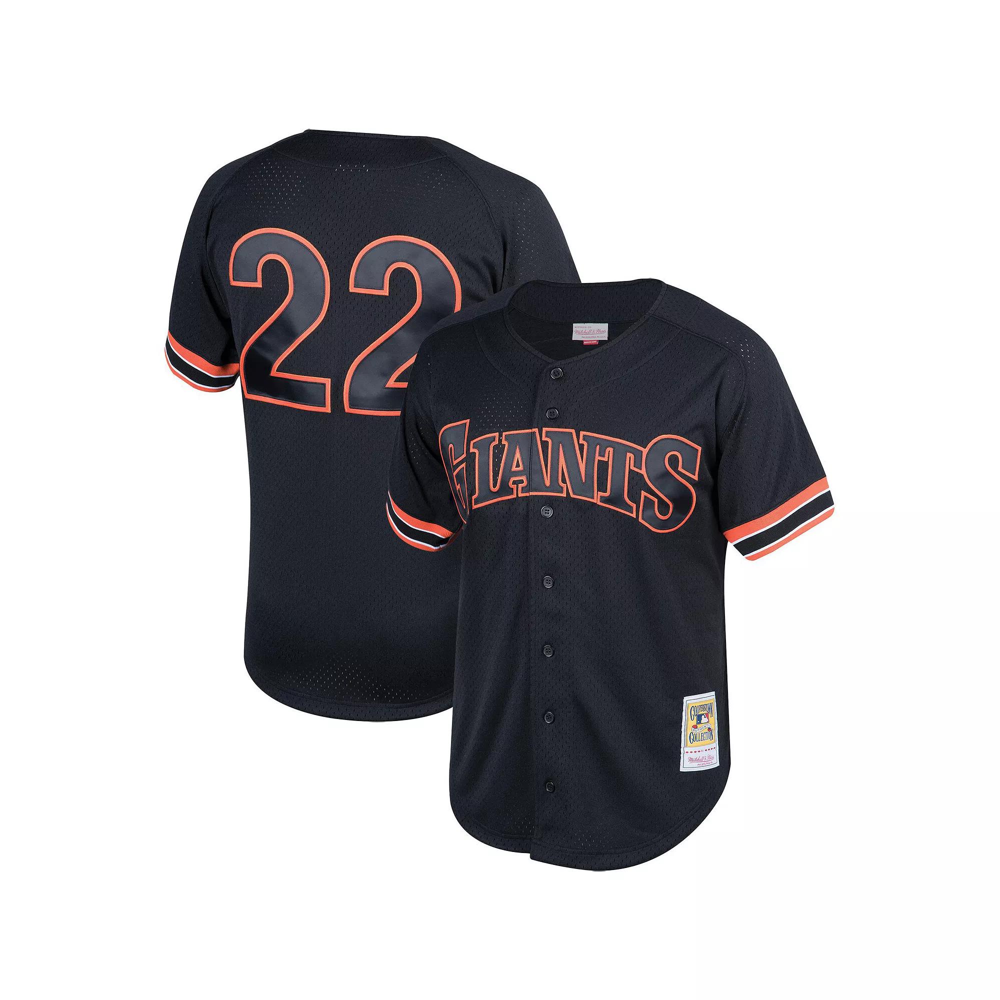 Men's Mitchell & Ness Will Clark Black San Francisco Giants Cooperstown Collection Mesh Batting Practice Button-Up Jersey, Size: Medium Product Image