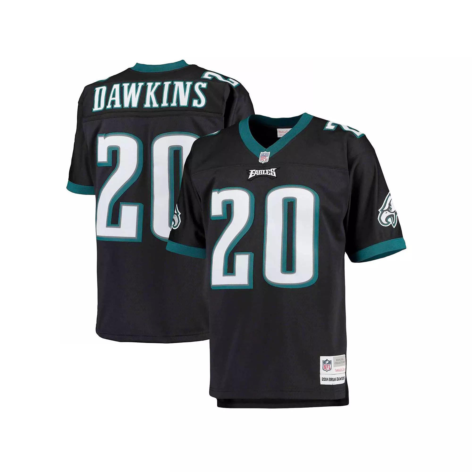 Men's Mitchell & Ness Brian Dawkins Black Philadelphia Eagles Big & Tall 2004 Retired Player Replica Jersey,  Product Image