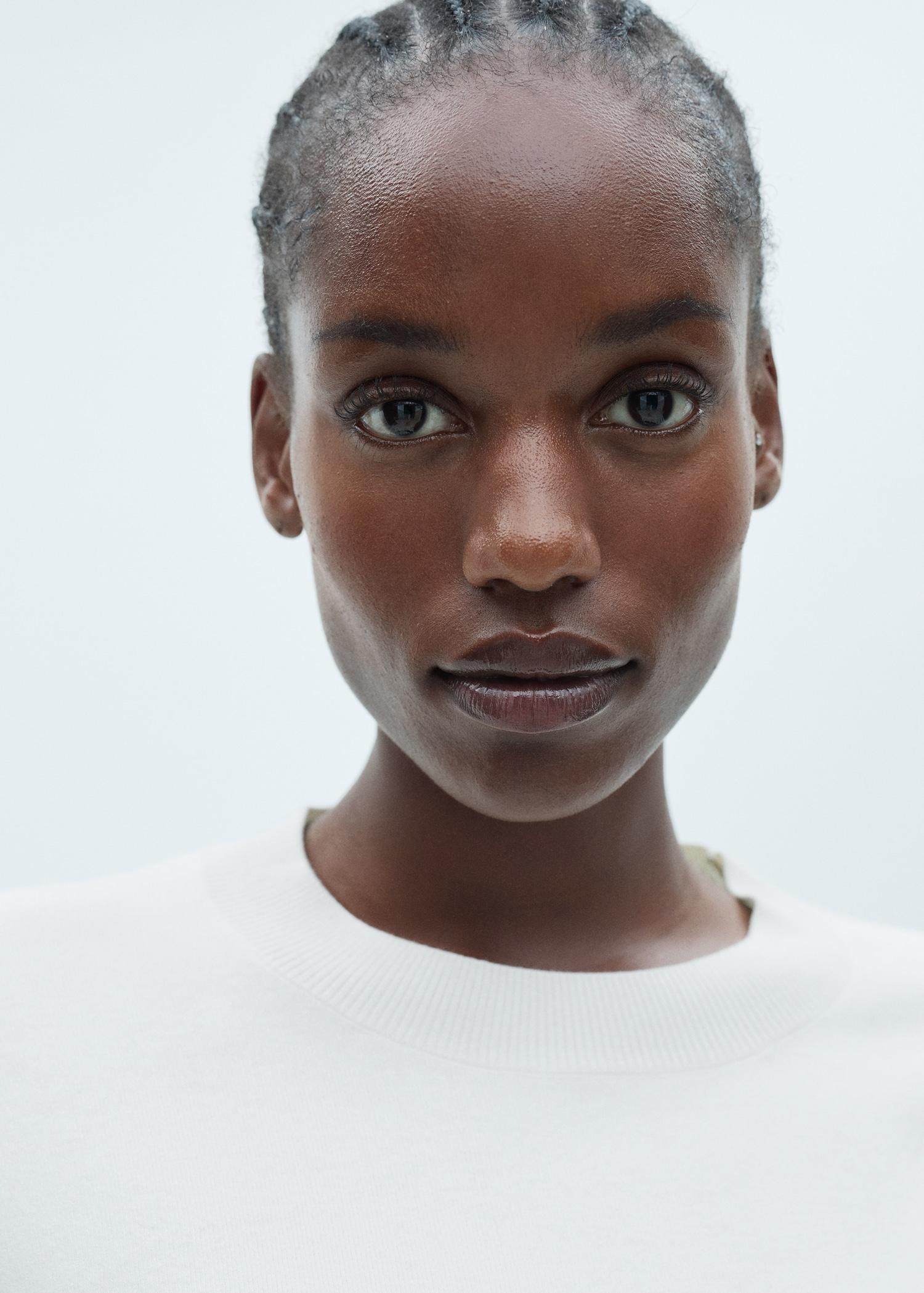 Two-tone sweater with perkins neck - Women | MANGO USA Product Image