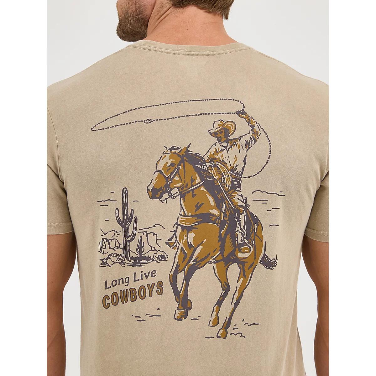 Men's Wrangler Mineral Wash Back Graphic T-Shirt in Trenchcoat Product Image