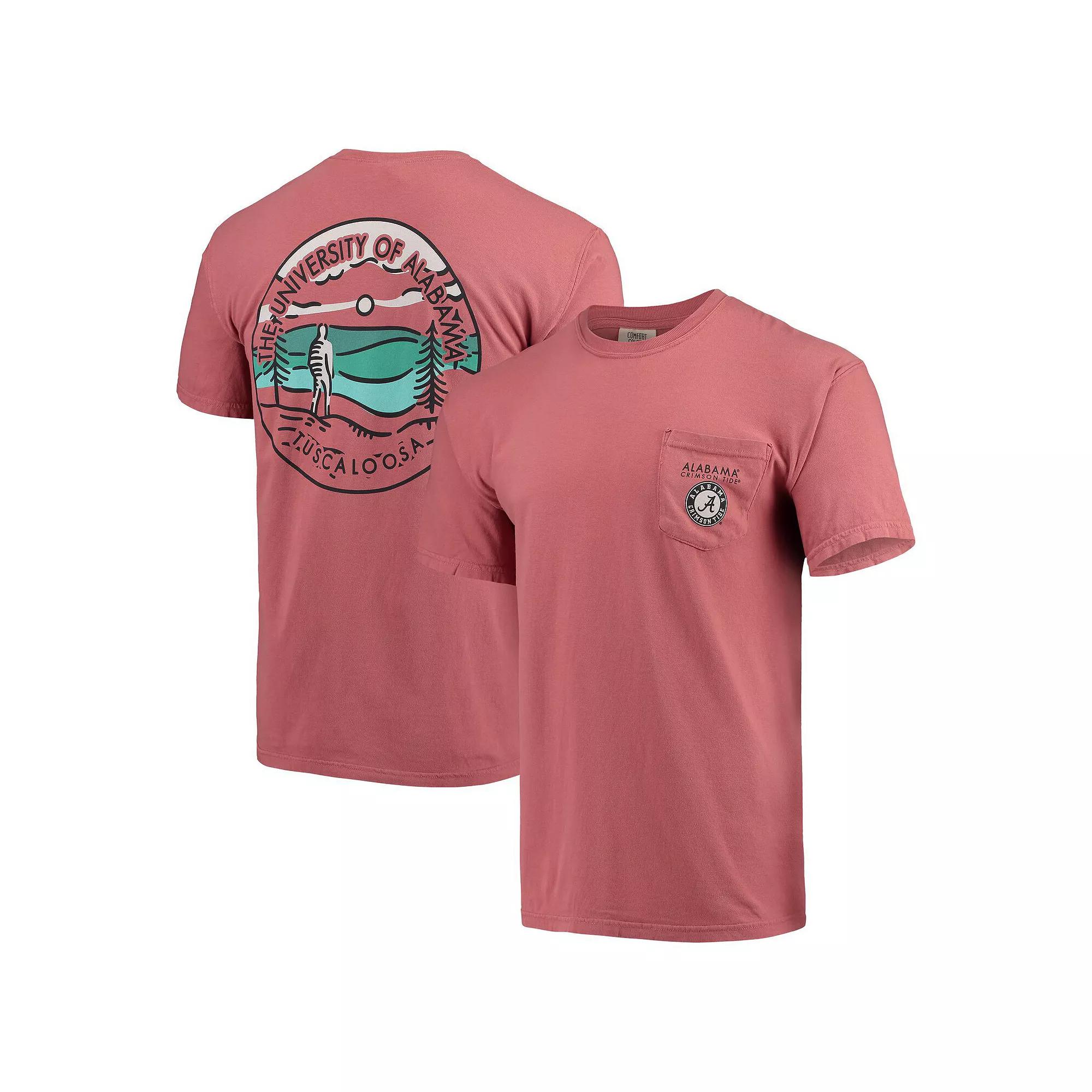 Men's Crimson Alabama Crimson Tide Circle Scene Comfort Colors Pocket T-Shirt, Size: Large, Red Product Image
