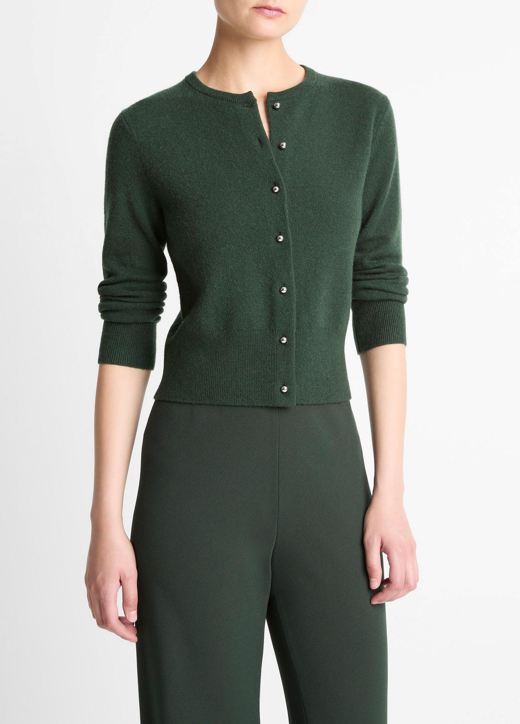 Metal-Button Wool & Cashmere-Blend Cardigan Product Image