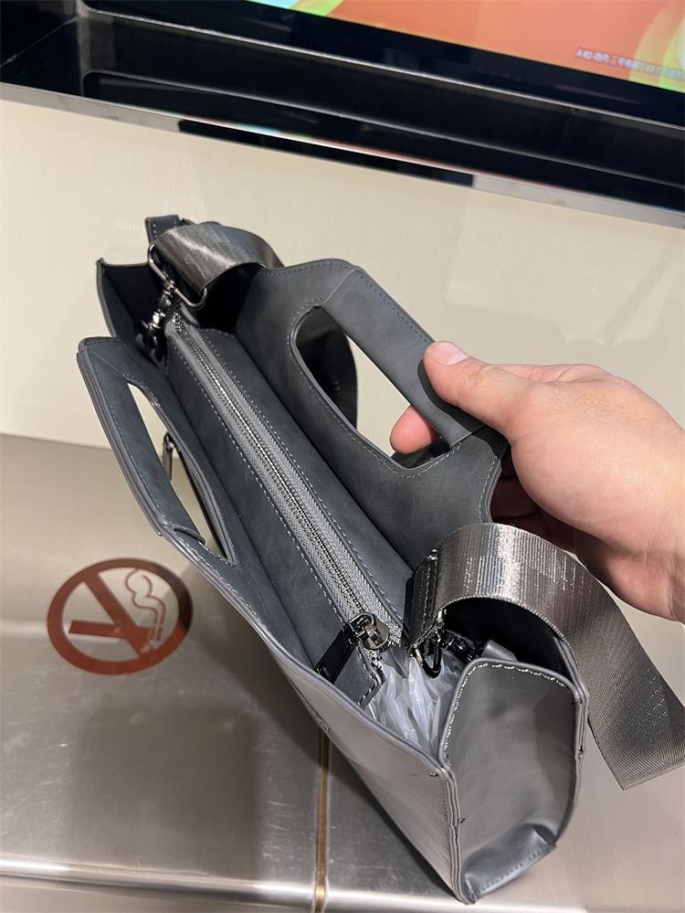 Applique Faux Leather Briefcase Product Image