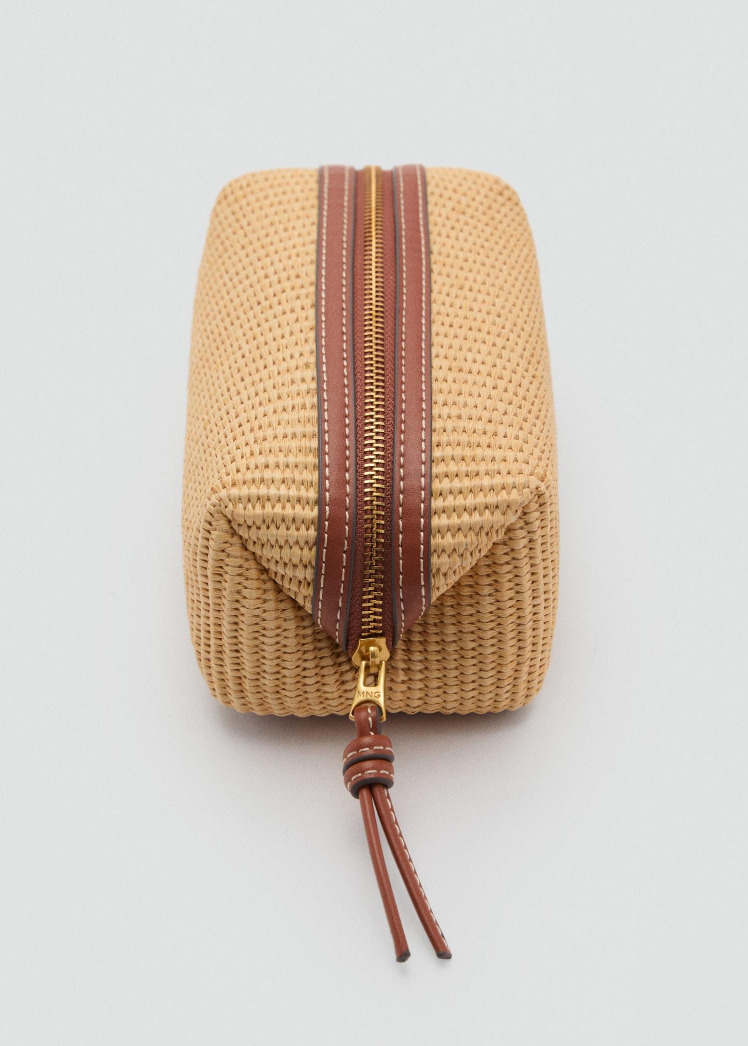 Raffia effect toiletry bag - Women | MANGO USA Product Image