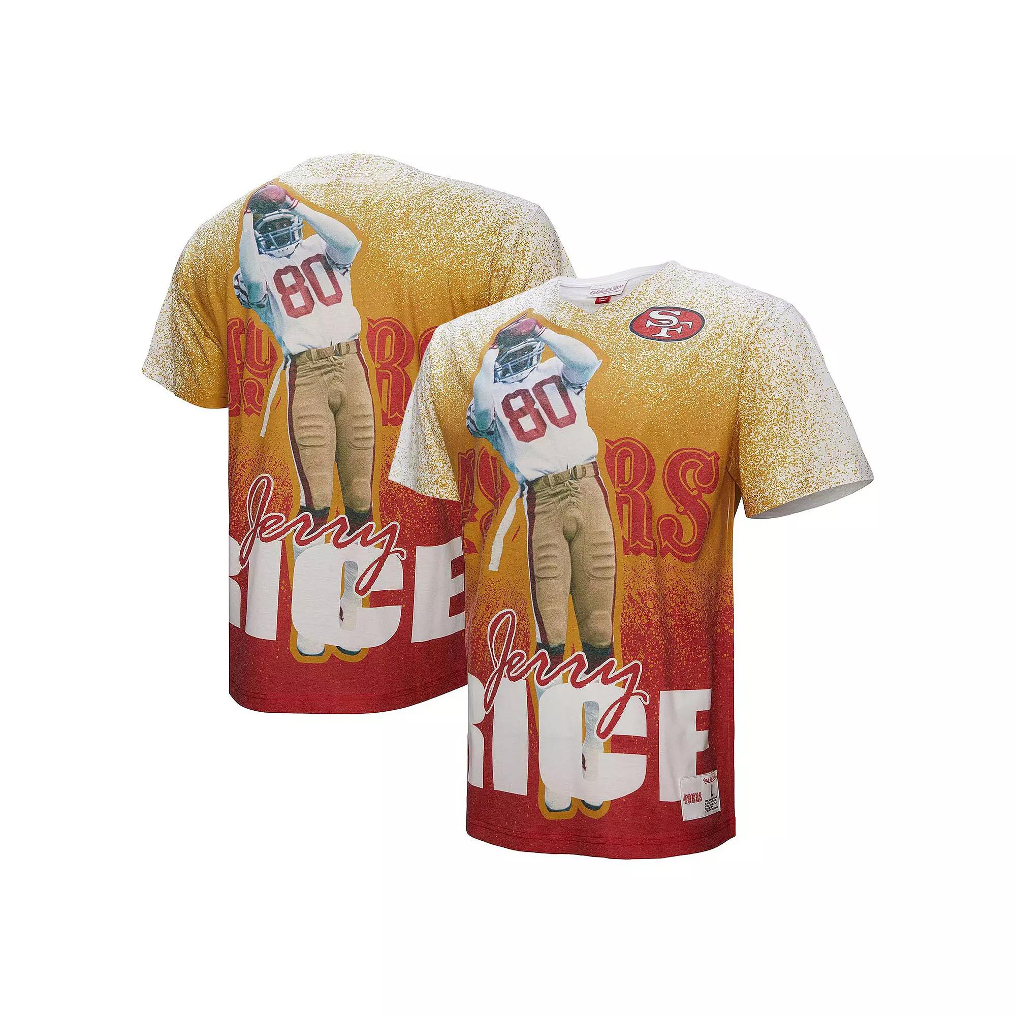 Men's Mitchell & Ness Jerry Rice Gray San Francisco 49ers Burst Retired Player T-Shirt, Size: 2XL, Grey Product Image