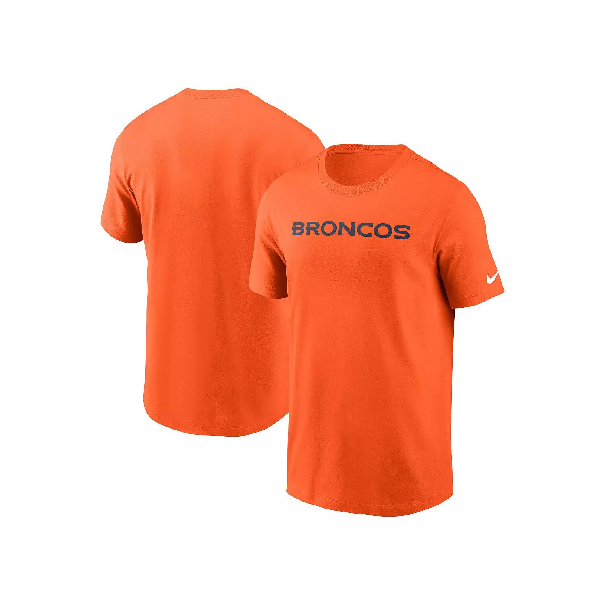 Men's Nike Orange Denver Broncos Primetime Wordmark Essential T-Shirt, Size: Medium Product Image