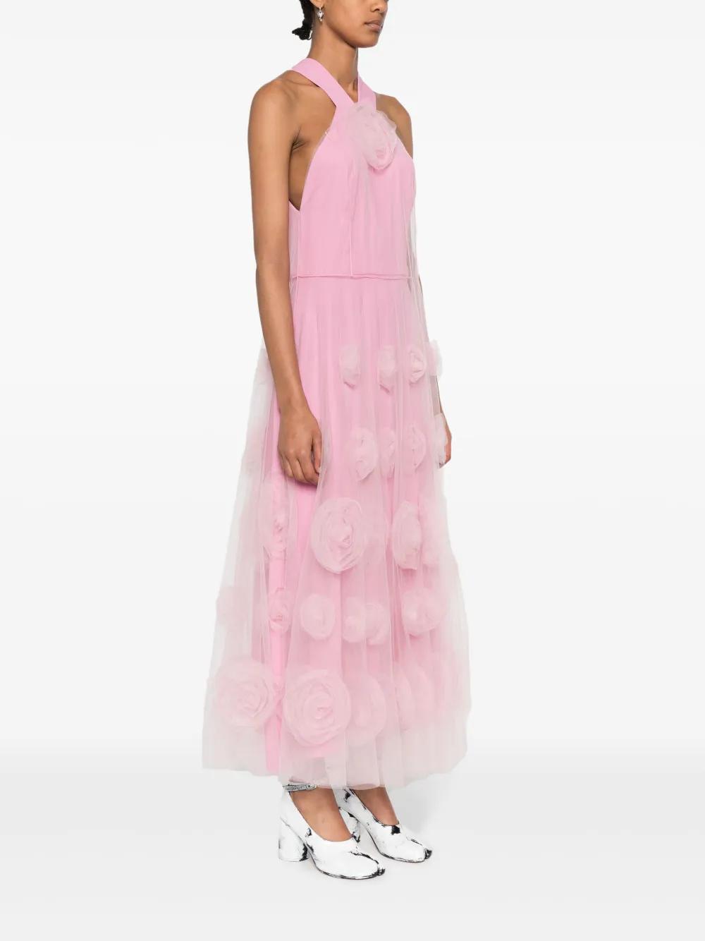 floral-motif tulle maxi dress Product Image