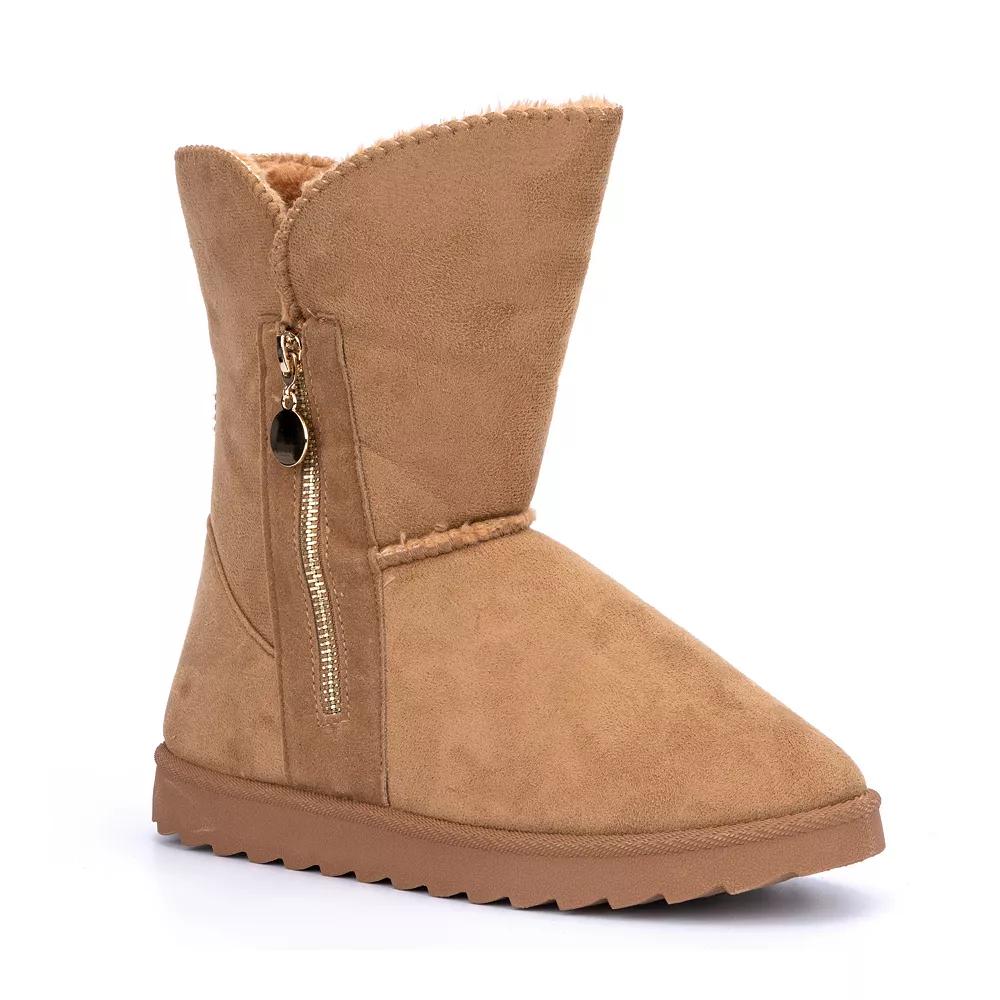 Olivia Miller Cozy Womens Winter Boots Brown Product Image