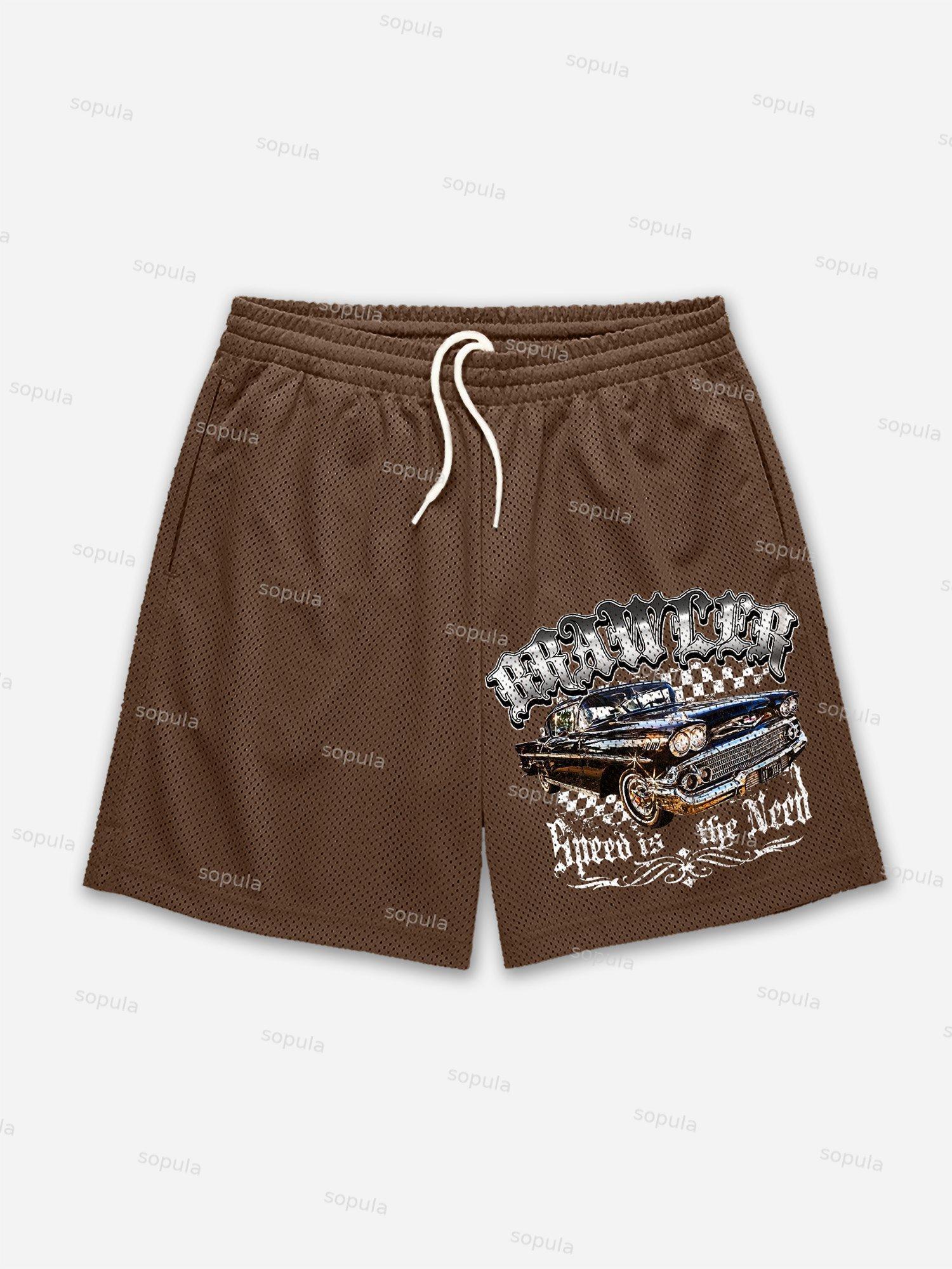 Racing Brawler Print Mesh Shorts Product Image