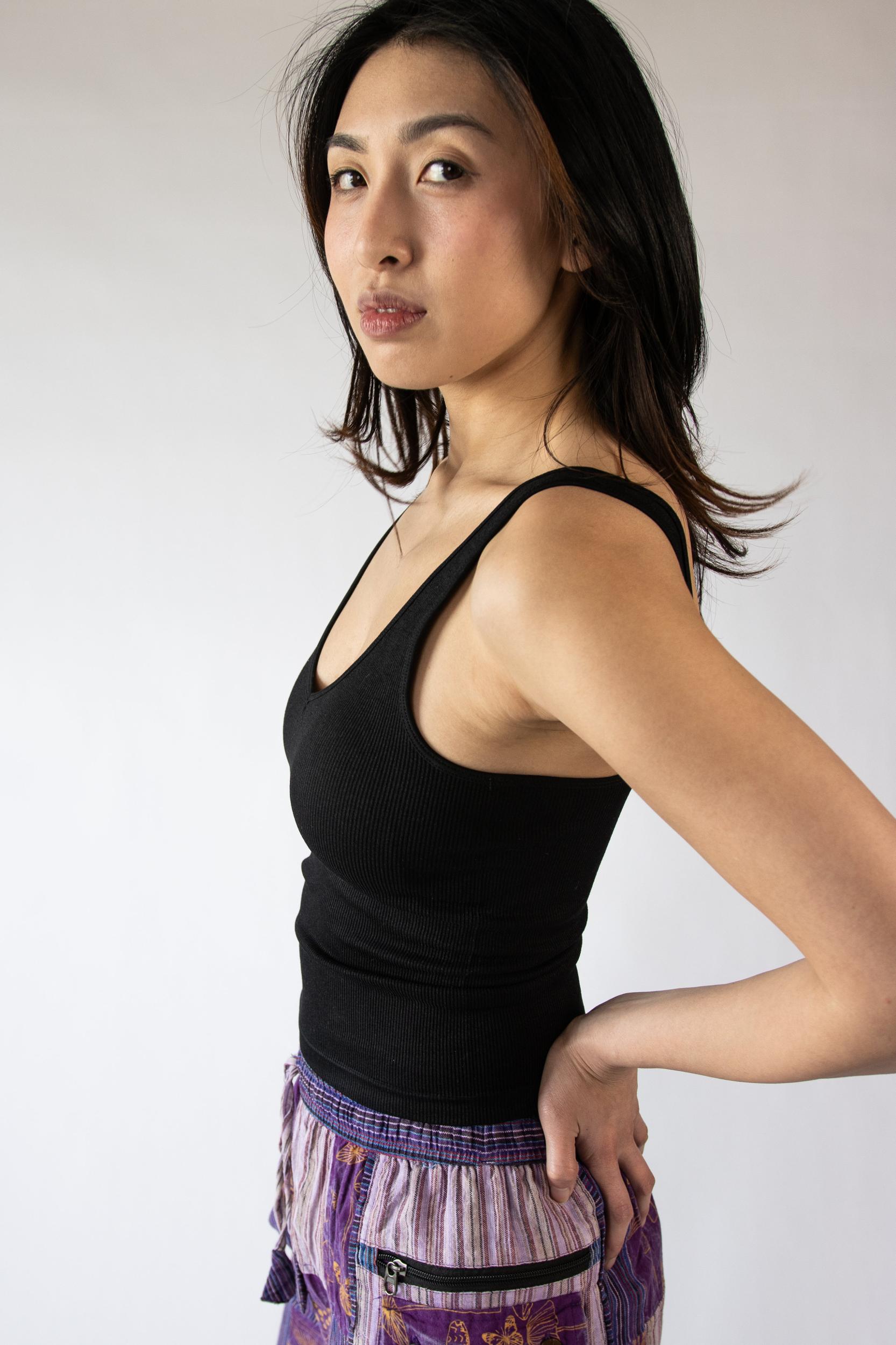 Padded Shelf Bra Ribbed Tank Top Product Image