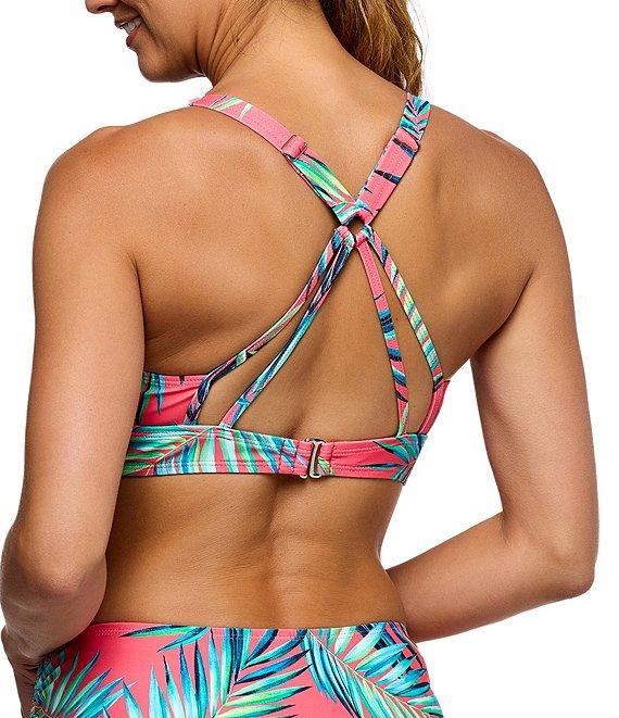 Next by Athena Tropicana Destination Palm Leaf Print Side Cinch Mid Rise Hipster Swim Bottom Product Image