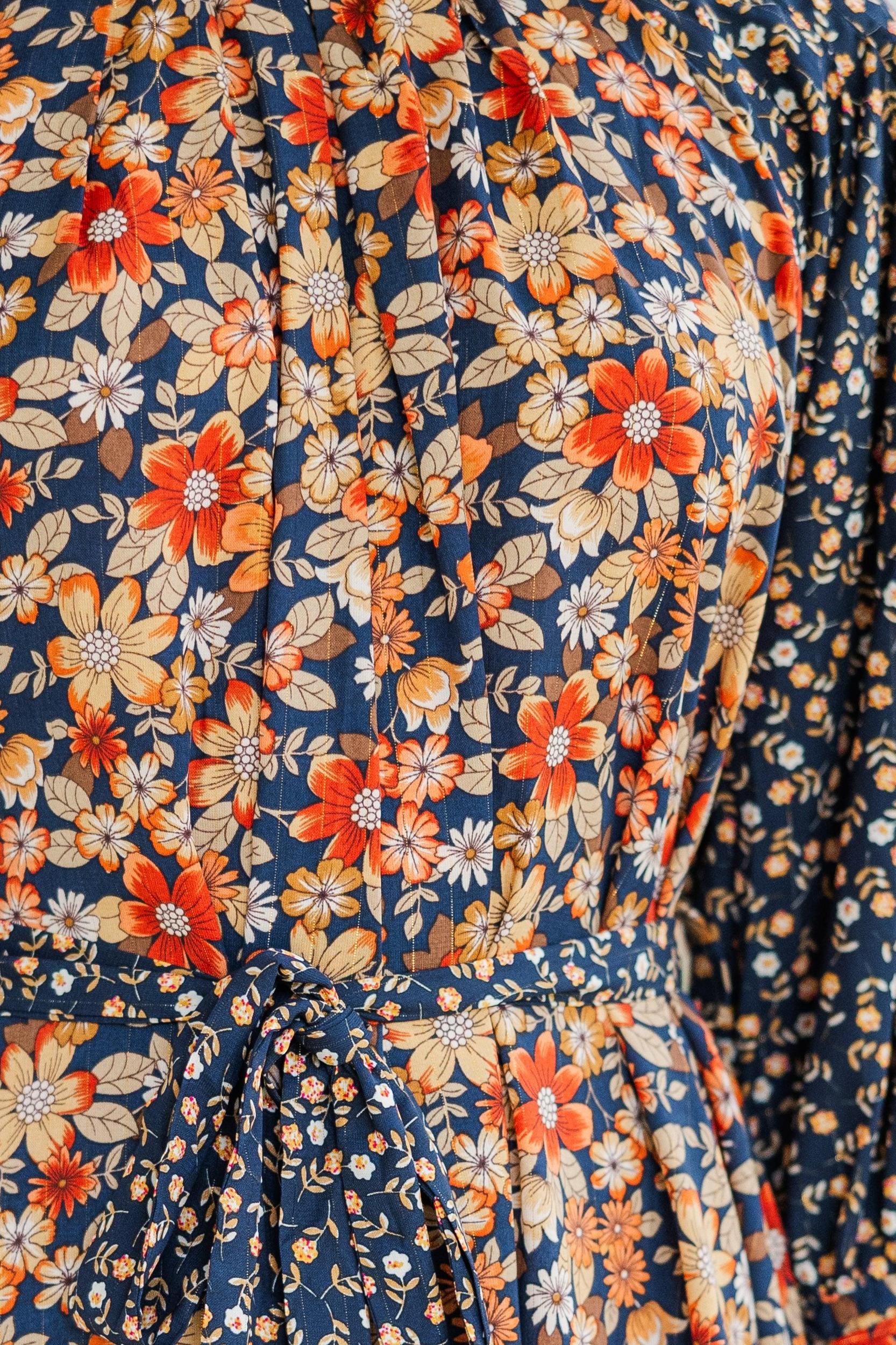 Go For It Navy Blue Ditsy Floral Dress Female Product Image