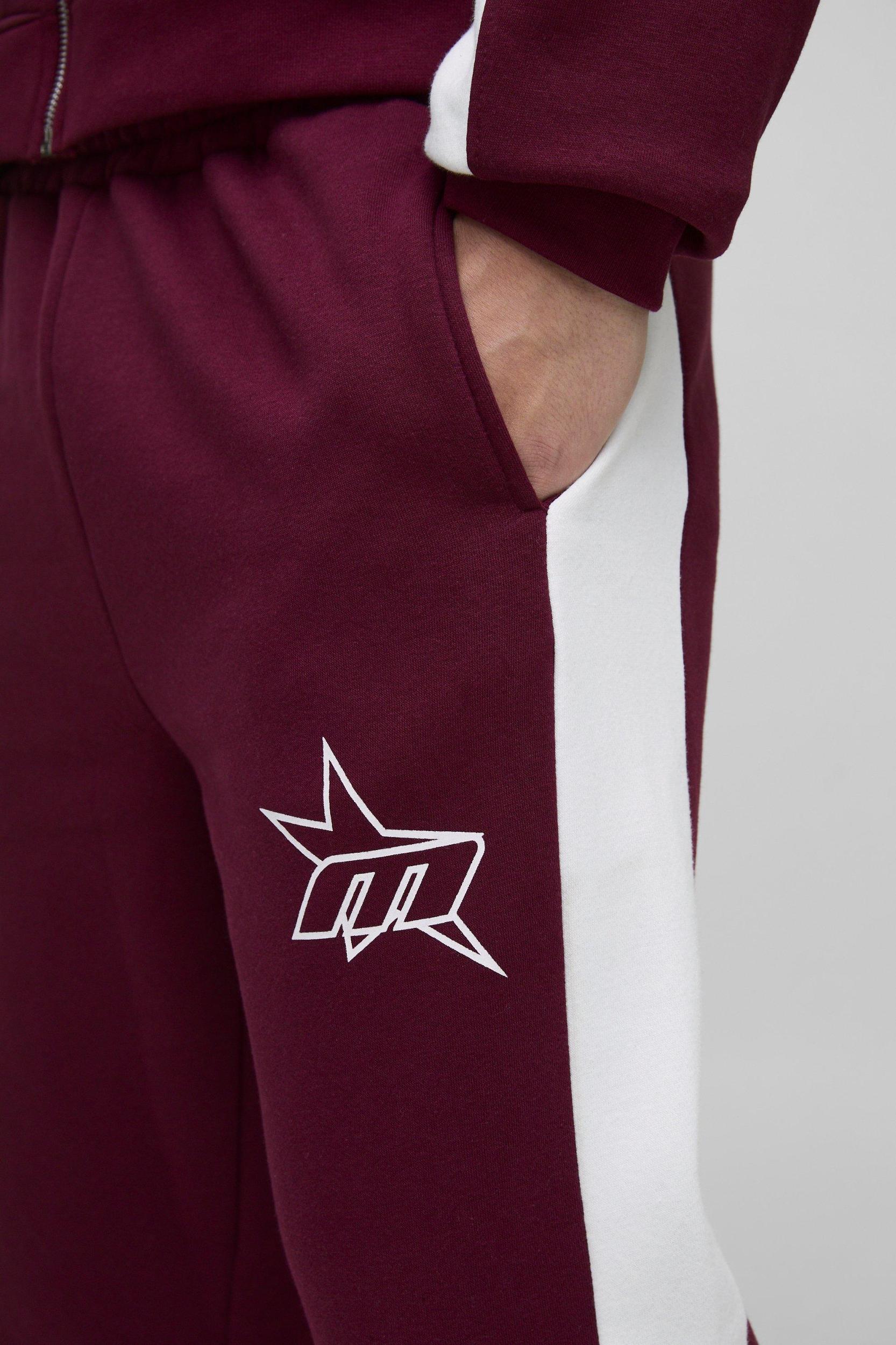 Regular Fit M Star Side Panel Sweatpants | boohooMAN USA Product Image