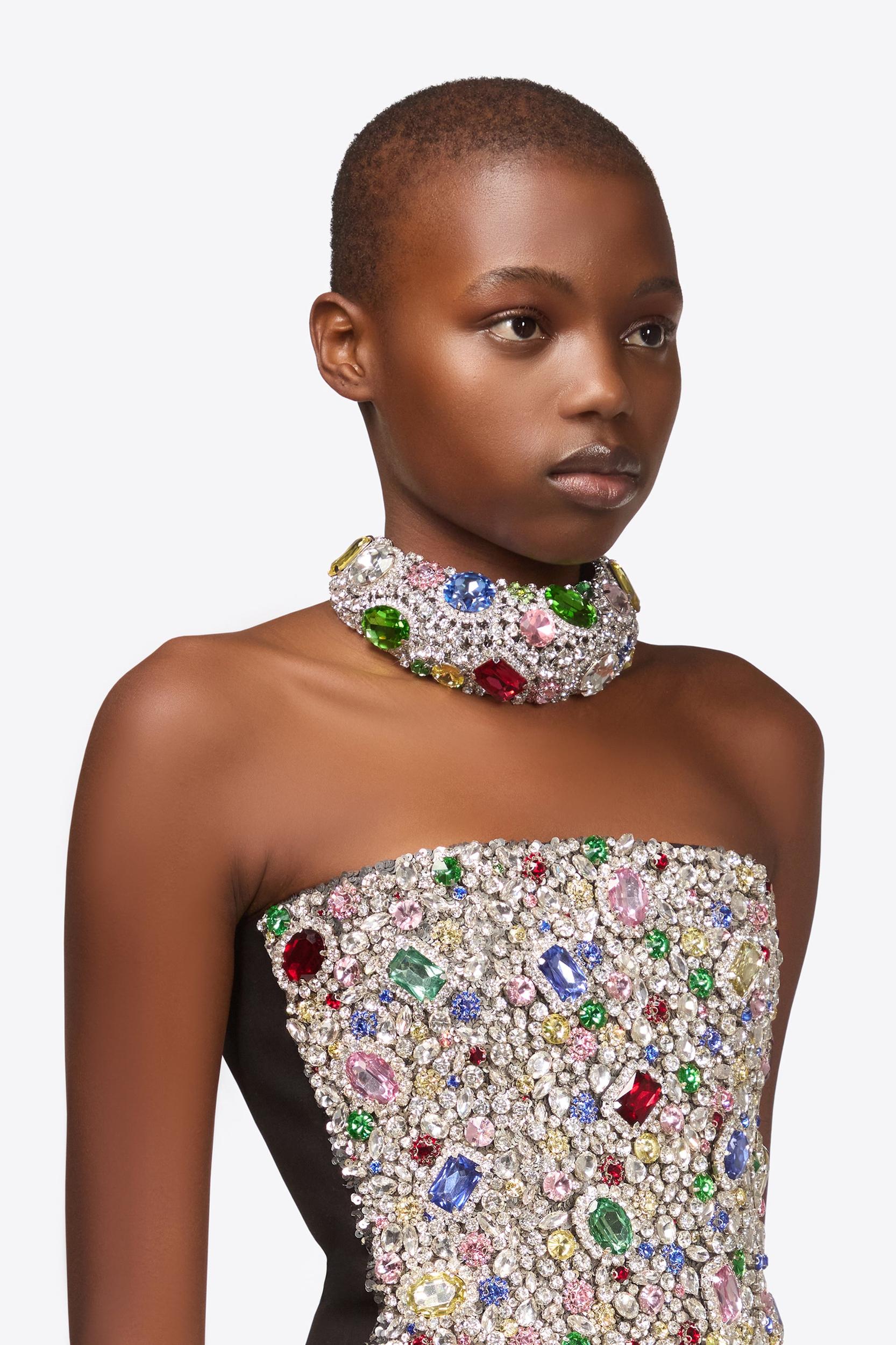 Crystal Gemstone Cluster Necklace Product Image