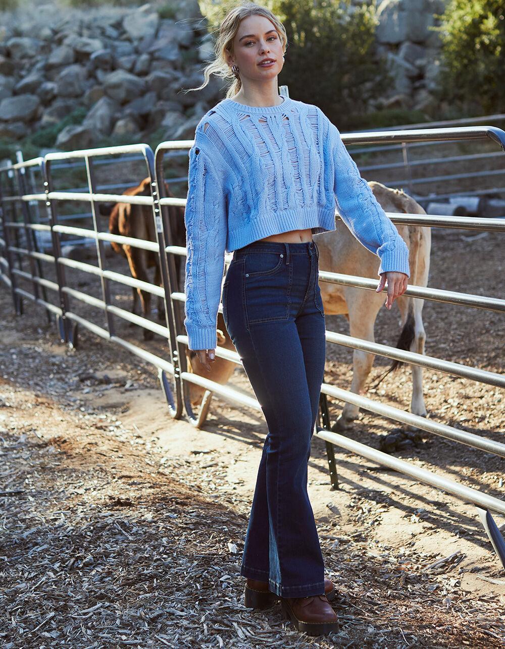 FULL TILT Drop Needle Womens Sweater - CREAM Product Image