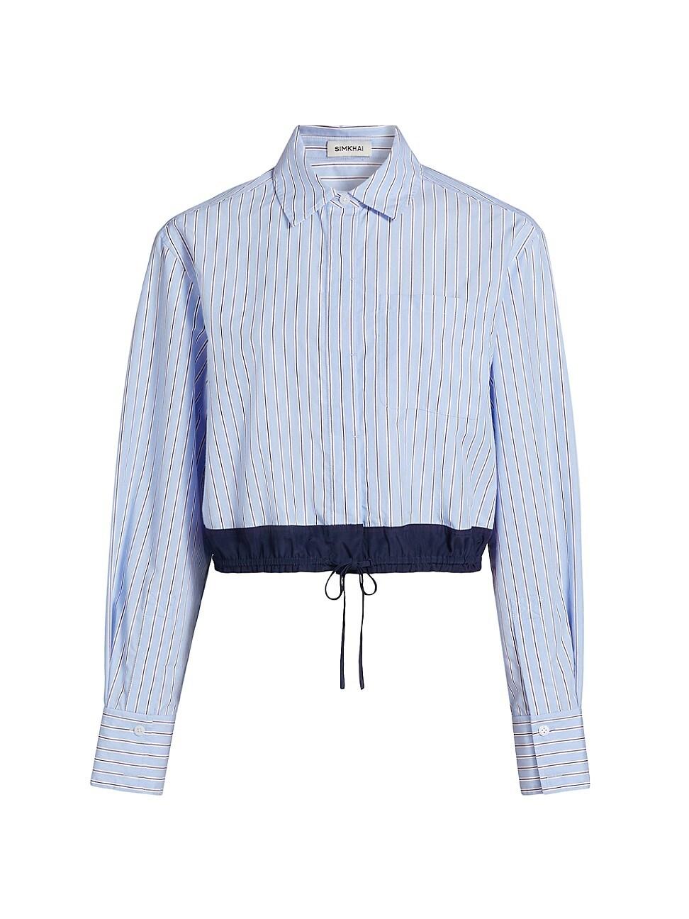 Womens Adryck Striped Button-Front Shirt Product Image