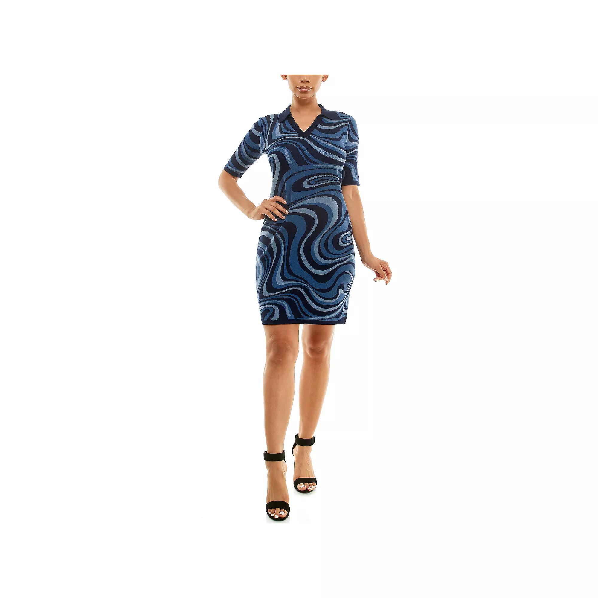 Women's Nina Leonard Marble Swirl Sweater Dress,  Product Image