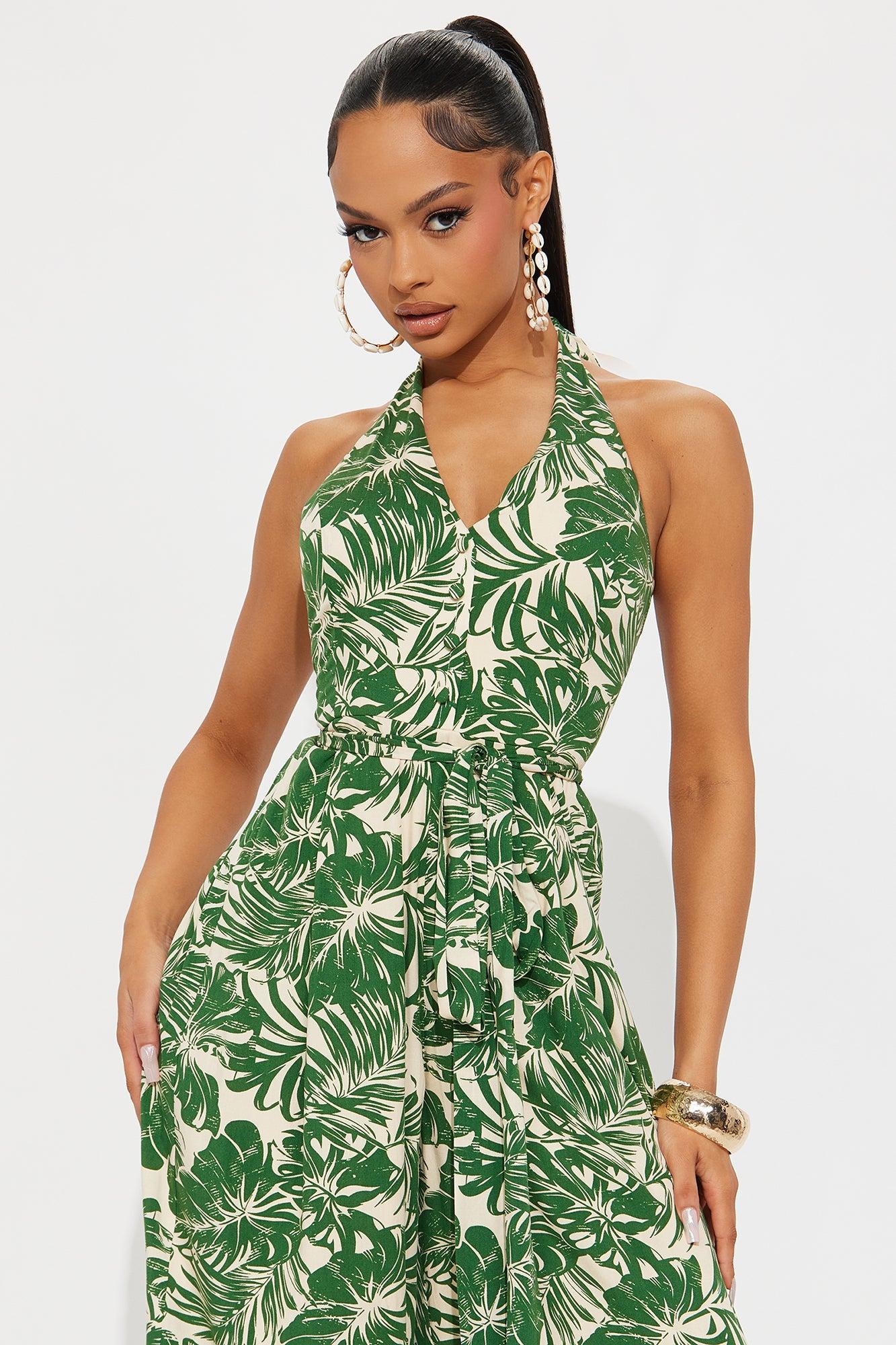 Chandani Rayon Blend Jumpsuit - Green/combo Female Product Image