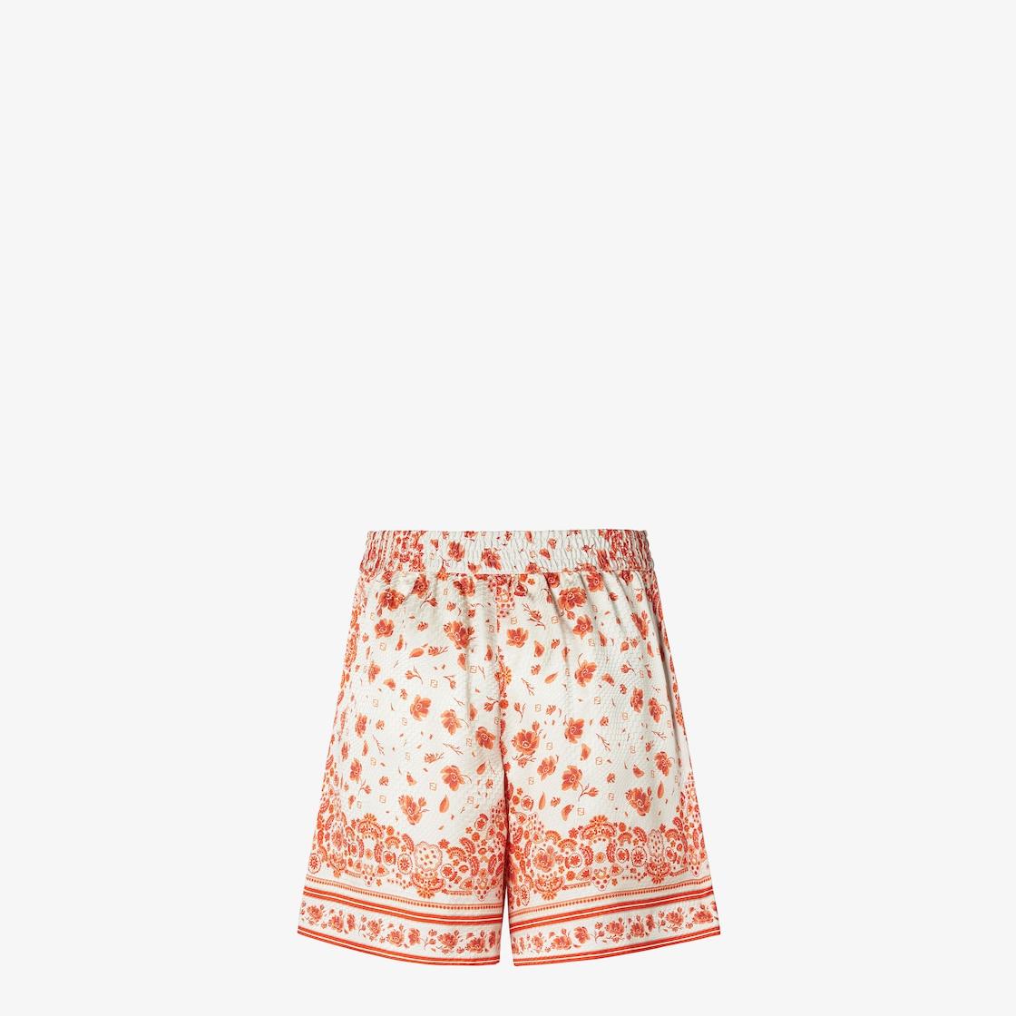 ShortsSilk shorts with Coral Bandana print Product Image