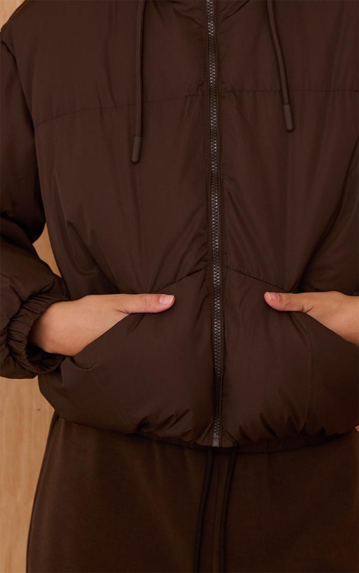 Plus Chocolate Velvet Bomber Jacket  Product Image