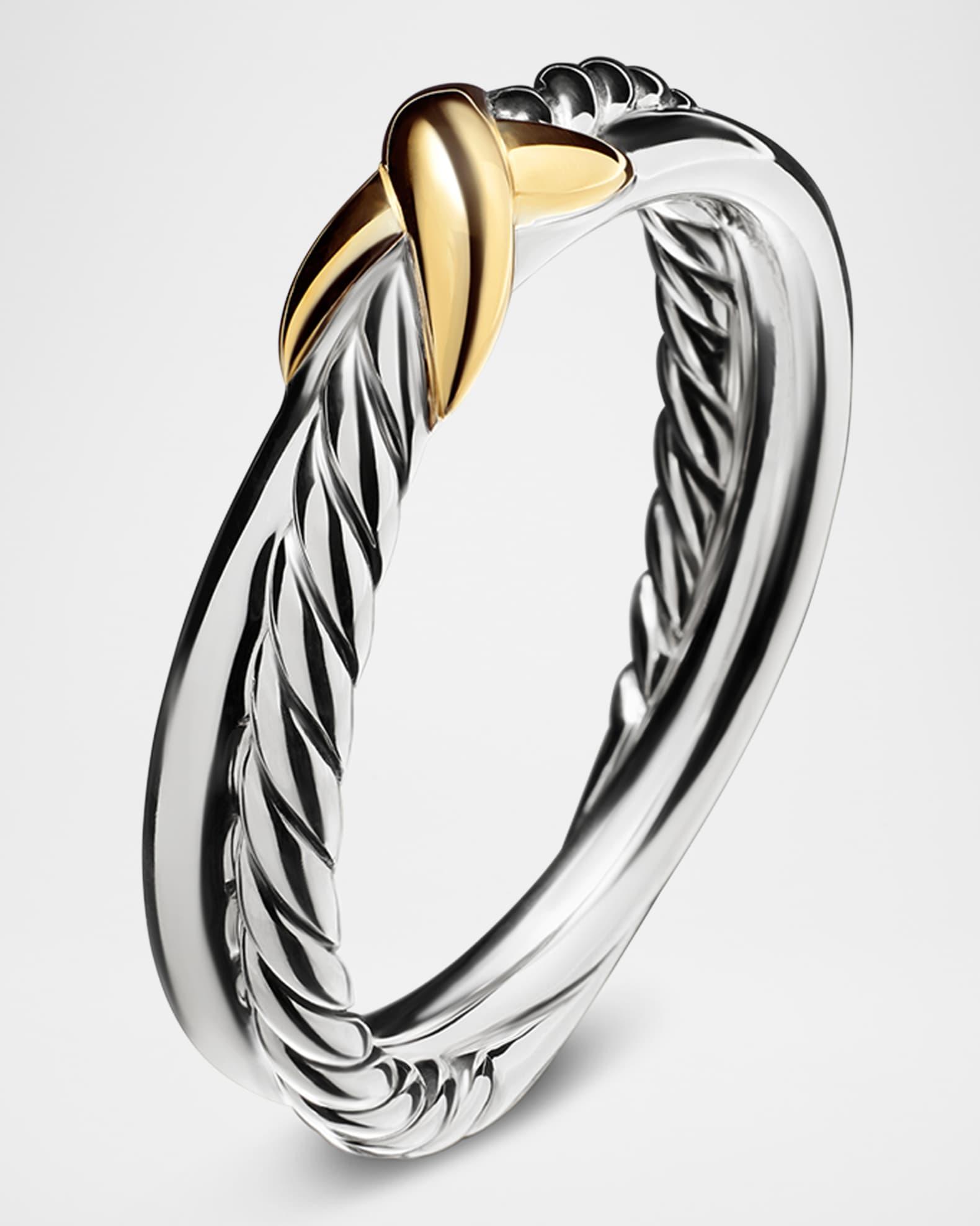 Womens Petite X Ring in Sterling Silver Product Image