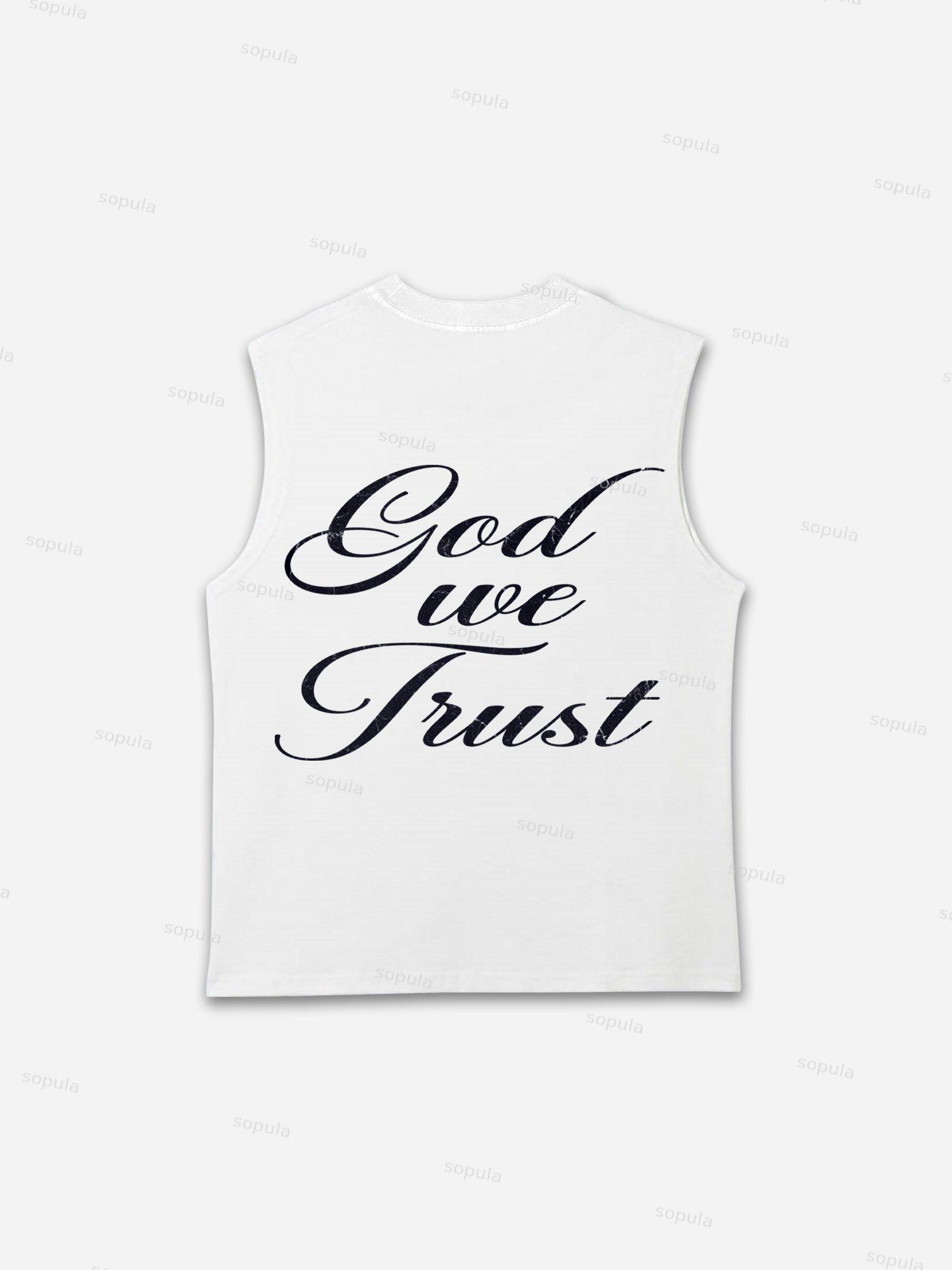 In God We Trust, In Cash We Move Vintage Graphic Sleeveless Shirts Tank Top Product Image