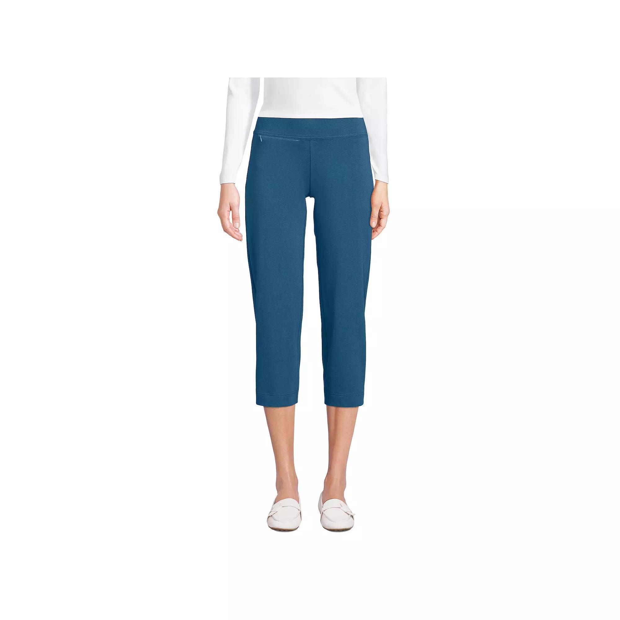 Women's Lands' End Starfish Straight-Leg Pull-On Crop Pants, Size: Large Tall, Evening Blue Product Image