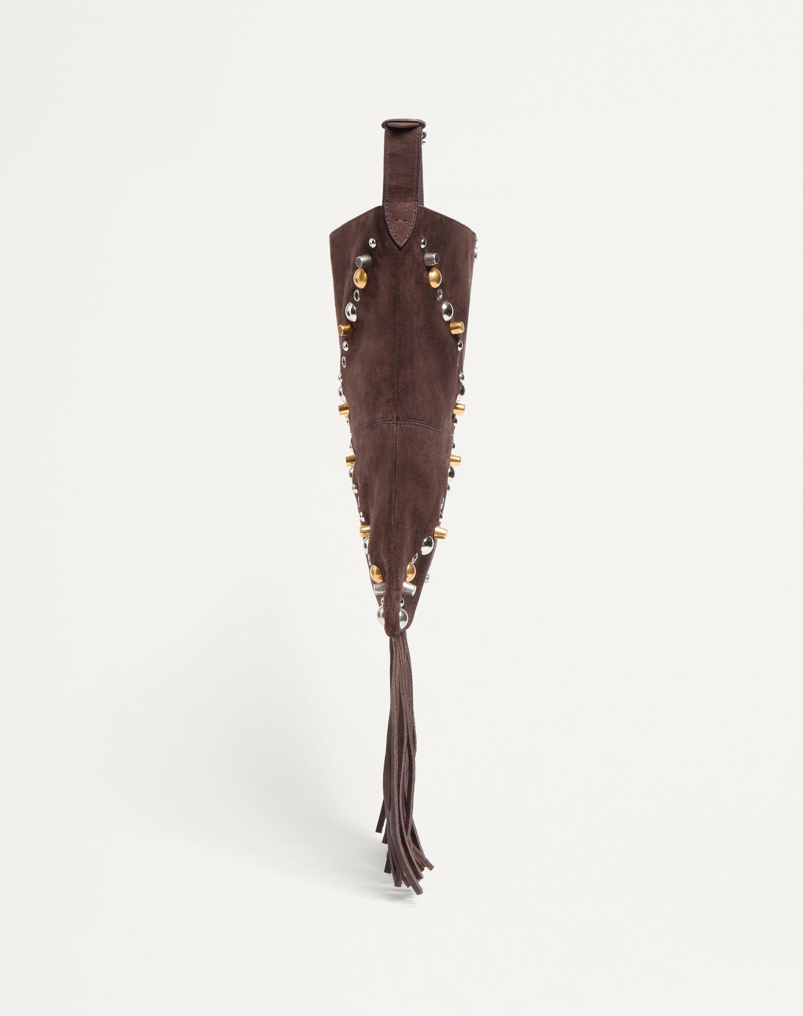 Valentino Garavani Nellcôte Suede Shoulder Bag With Fringes Product Image