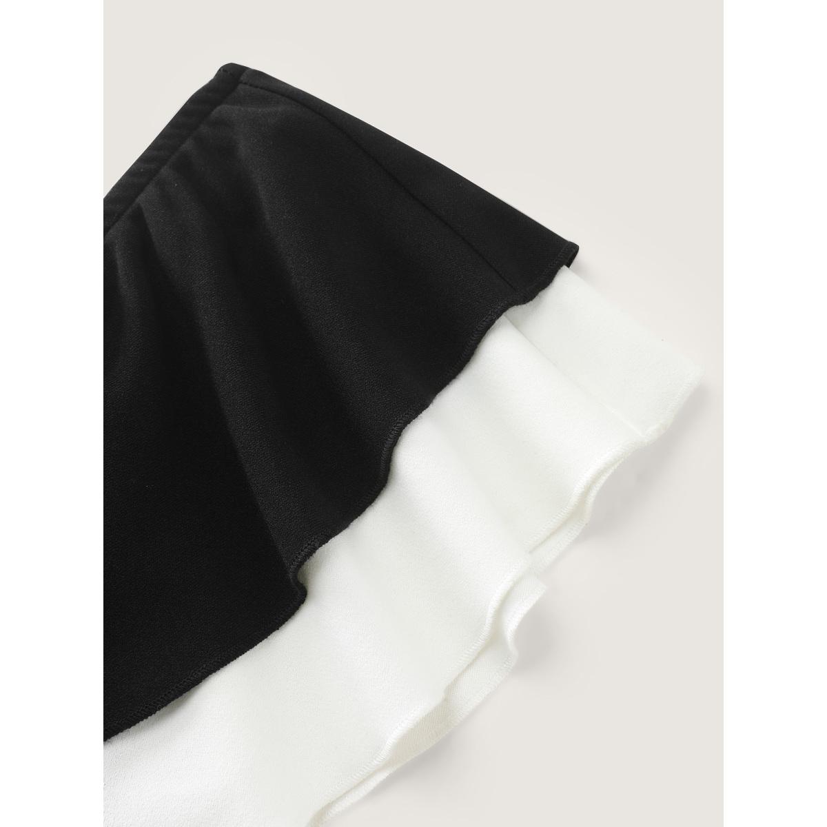 Plus Size Black Off-Shoulder Lotus Leaf Neckline Jumpsuit Women Timeless Short sleeve One-shoulder neck Elegant Loose Jumpsuits BloomChic 12/L Product Image