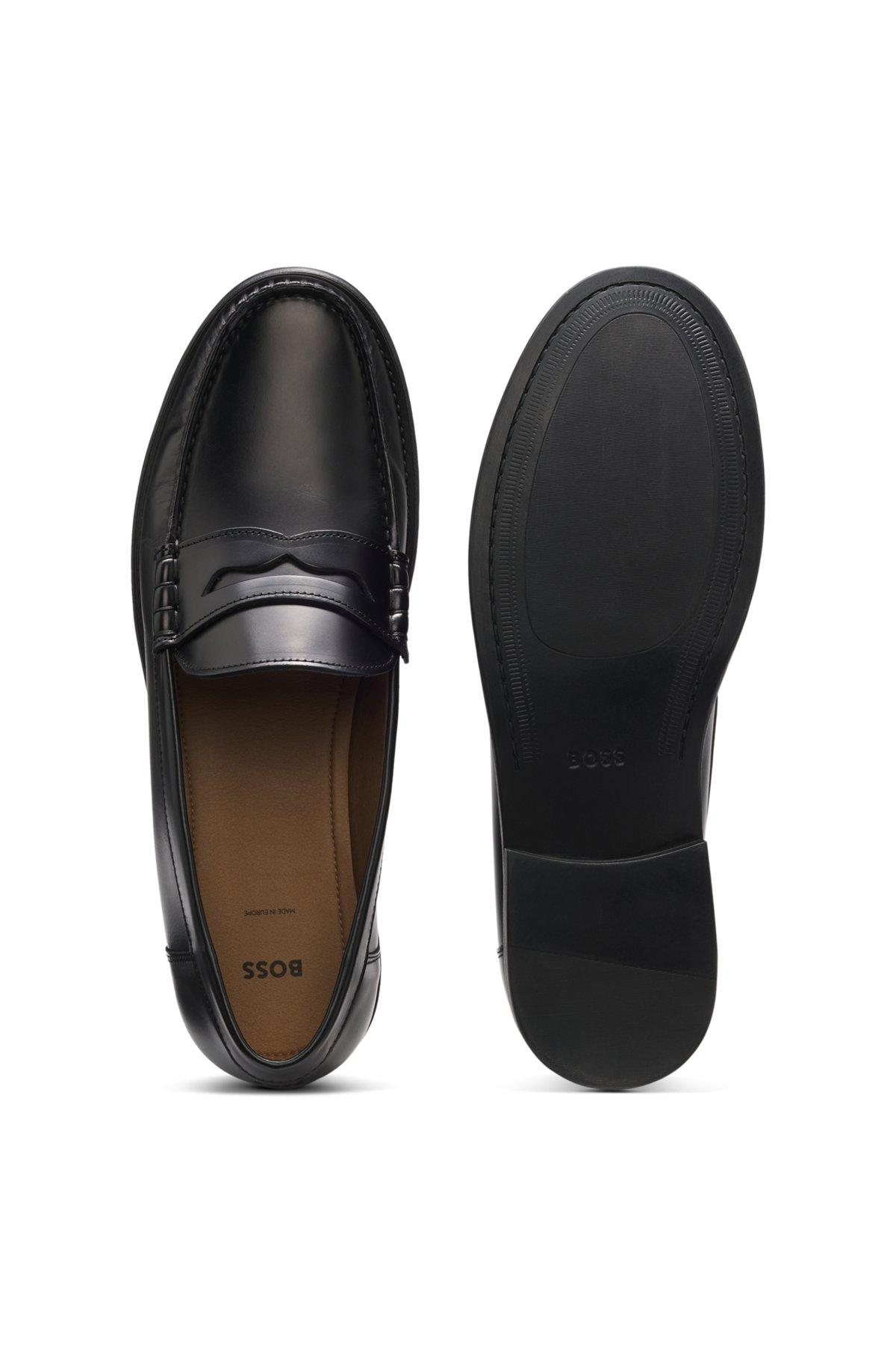Leather loafers with penny trim Product Image