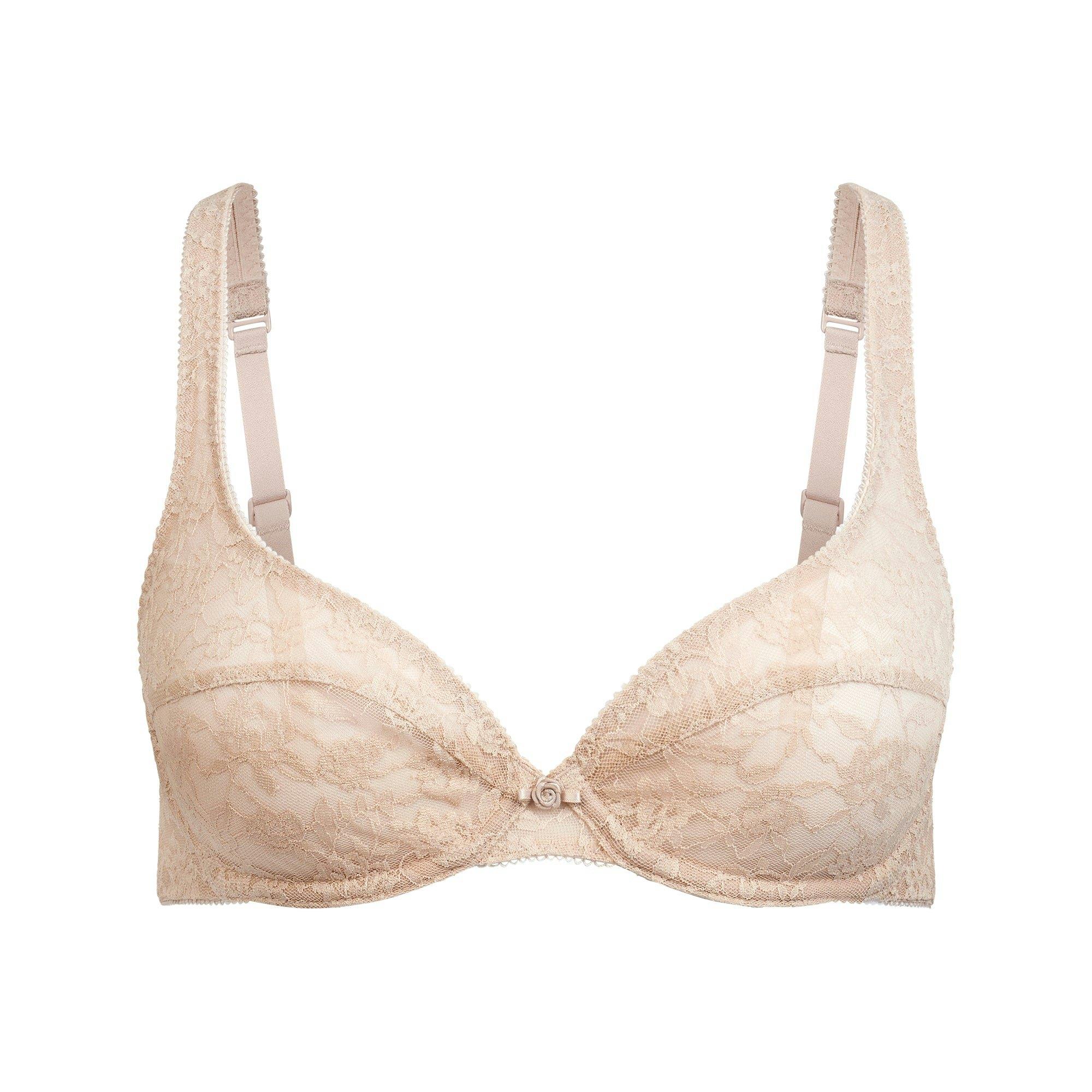 VINTAGE BRAS LACE UNLINED BRA | MUSHROOM Product Image