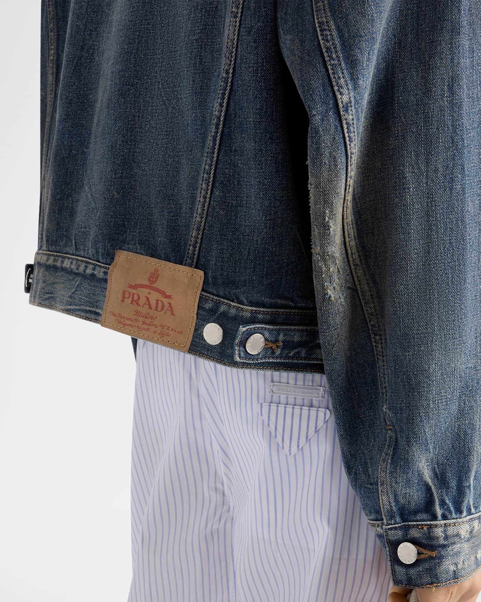 Men's Denim and Leather Jacket Product Image