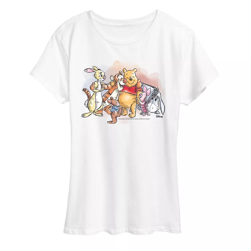 Disney's Winnie The Pooh Women's Watercolor Graphic Tee,  Product Image