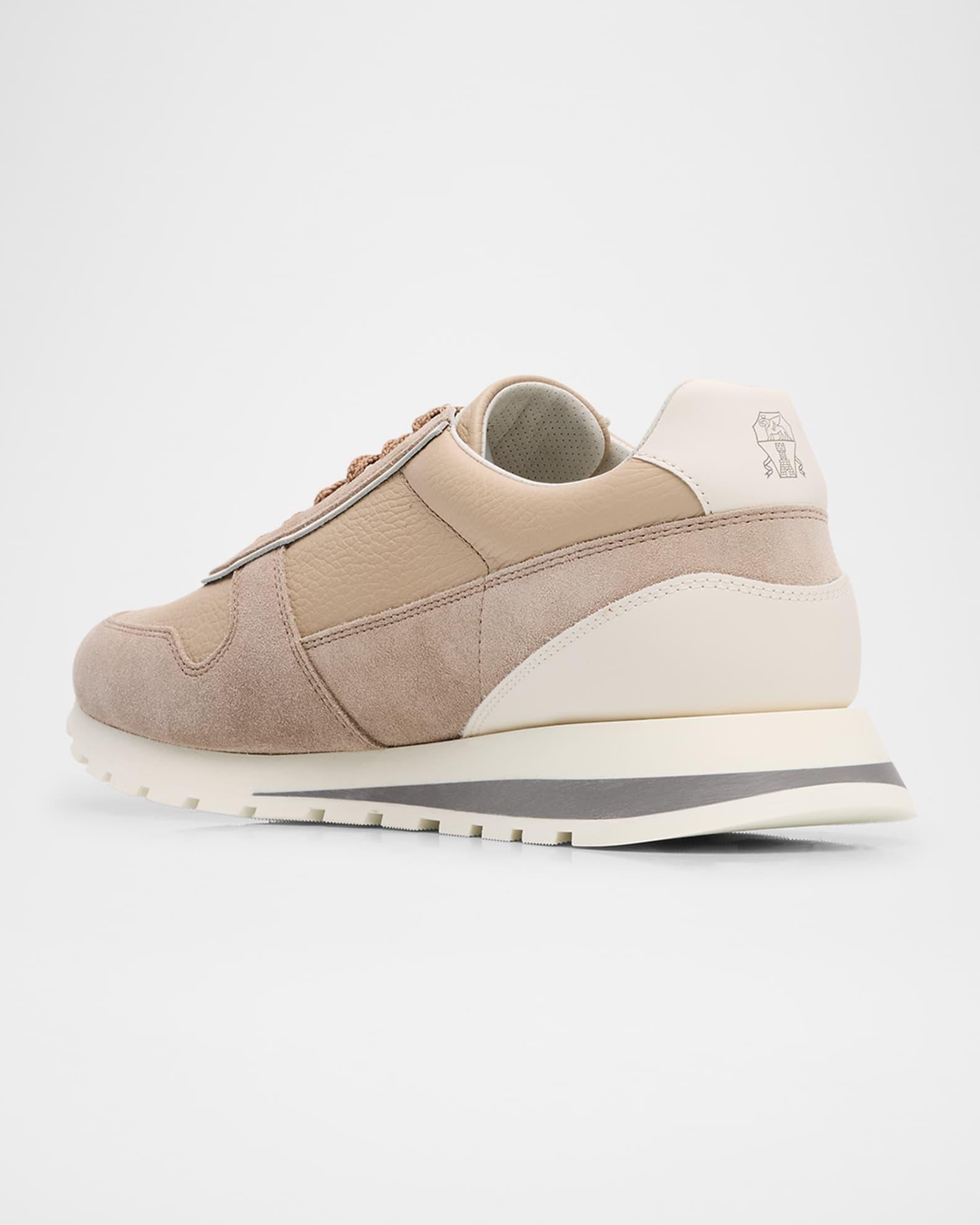 Men's Leather and Suede Runner Sneakers Product Image