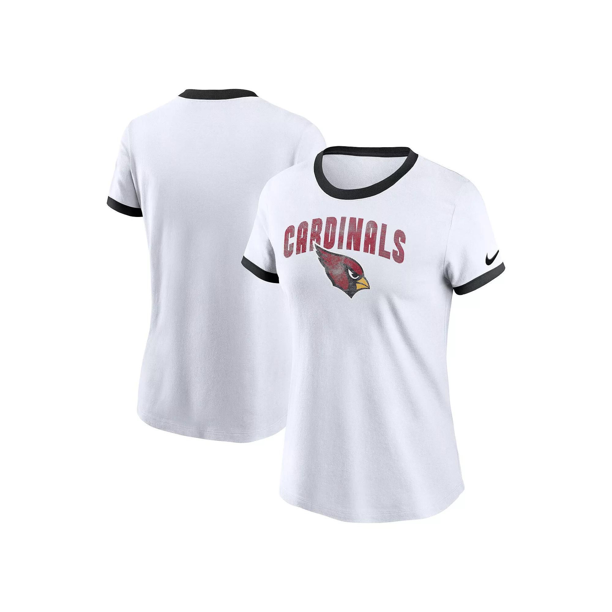 Women's Nike White Arizona Cardinals Rewind Ringer Tri-Blend T-Shirt, Size: 2XL Product Image