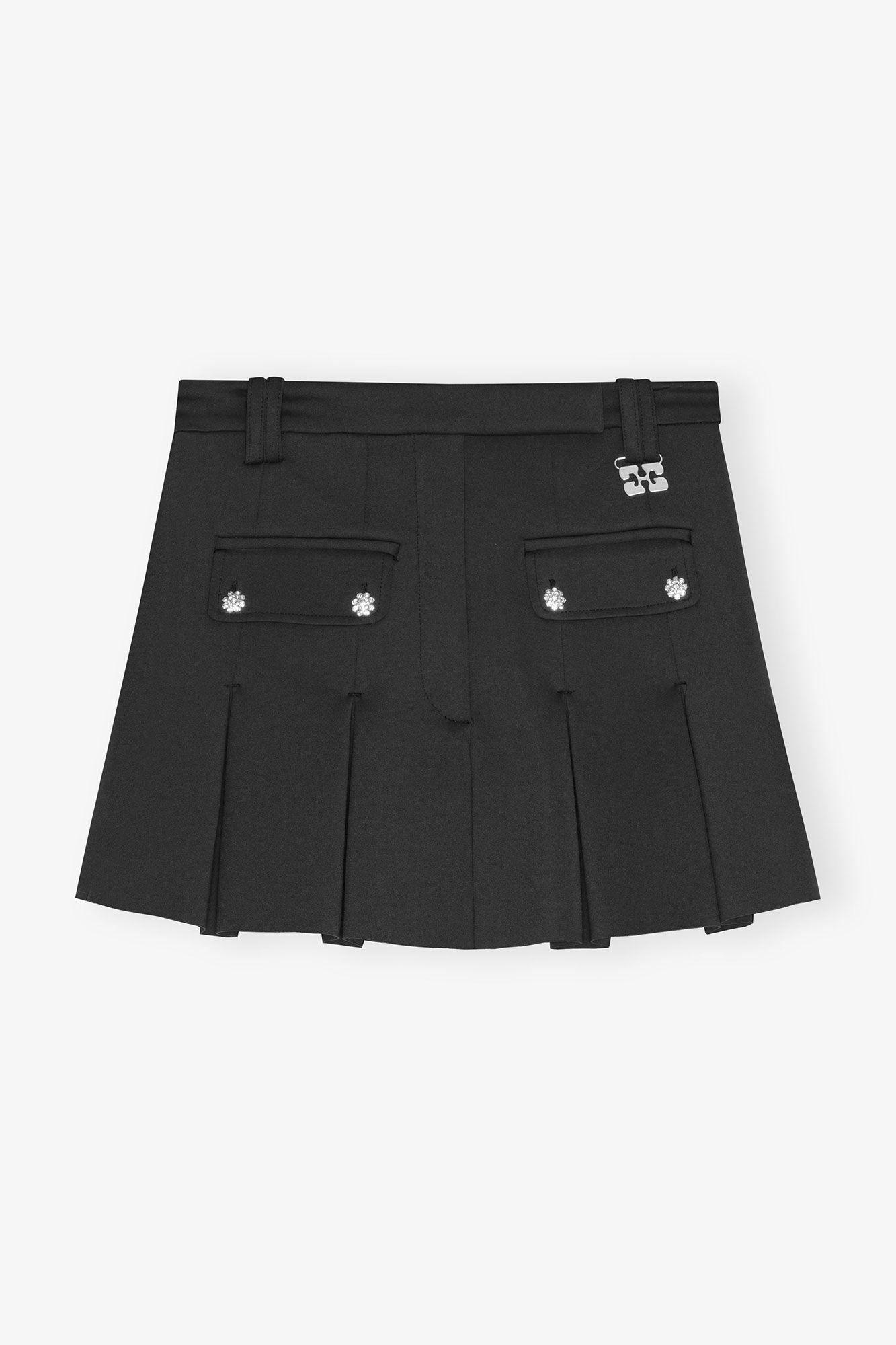 Black Pleated Mini Skirt Product Image