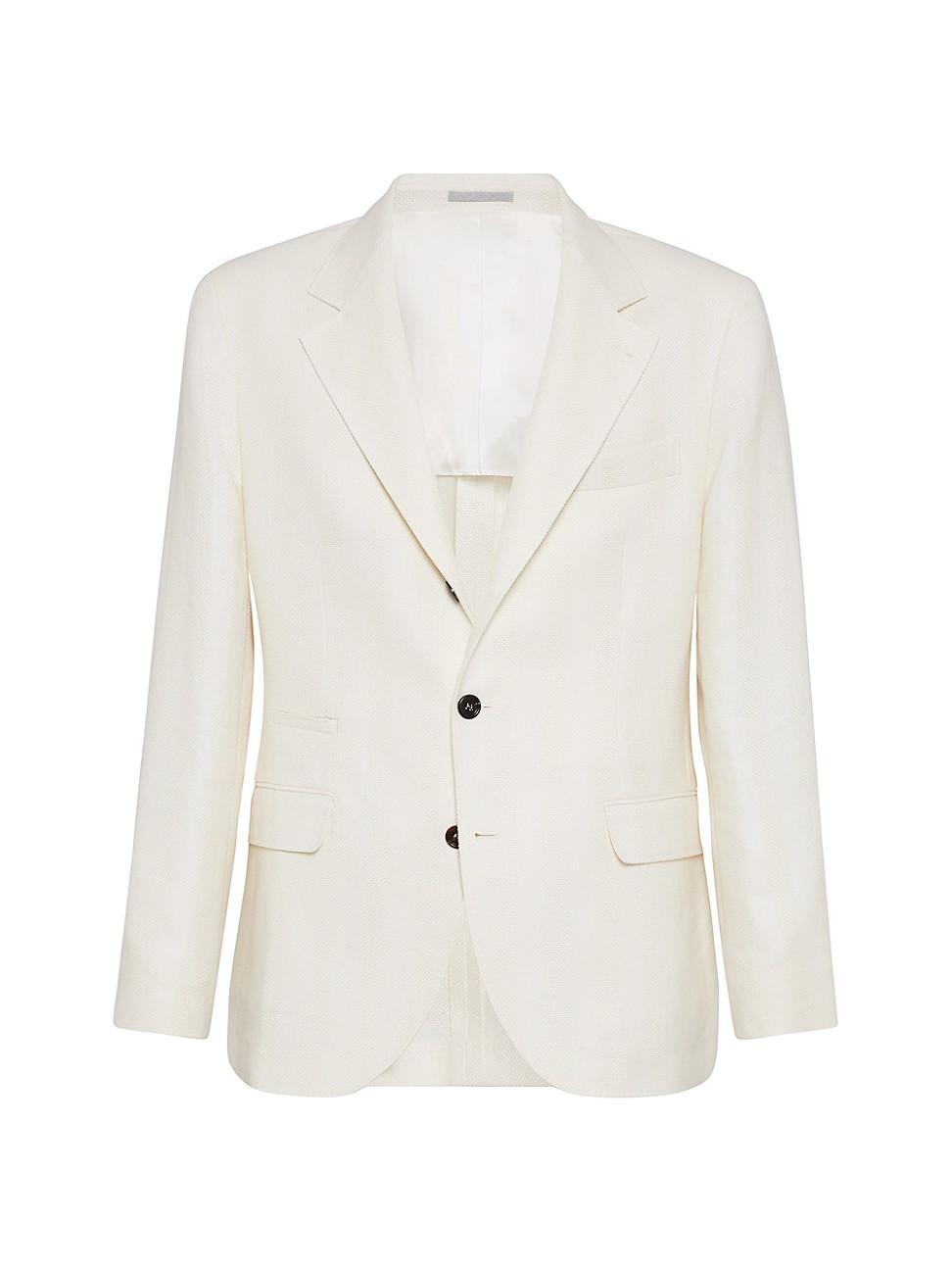 Mens Textured Stripe Diagonal Deconstructed Blazer Product Image