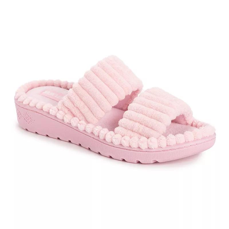 MUK LUKS Cloud Ribbed Terry Women's Double Strap Slide Slippers,  Product Image