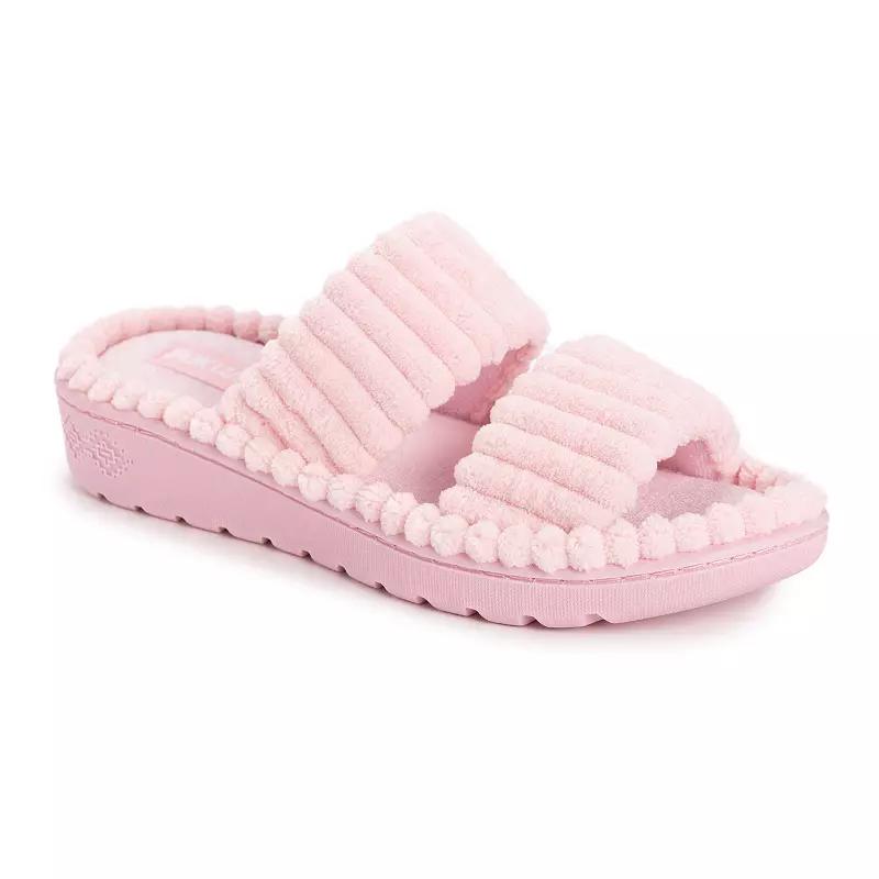 MUK LUKS Cloud Ribbed Terry Women's Double Strap Slide Slippers,  Product Image