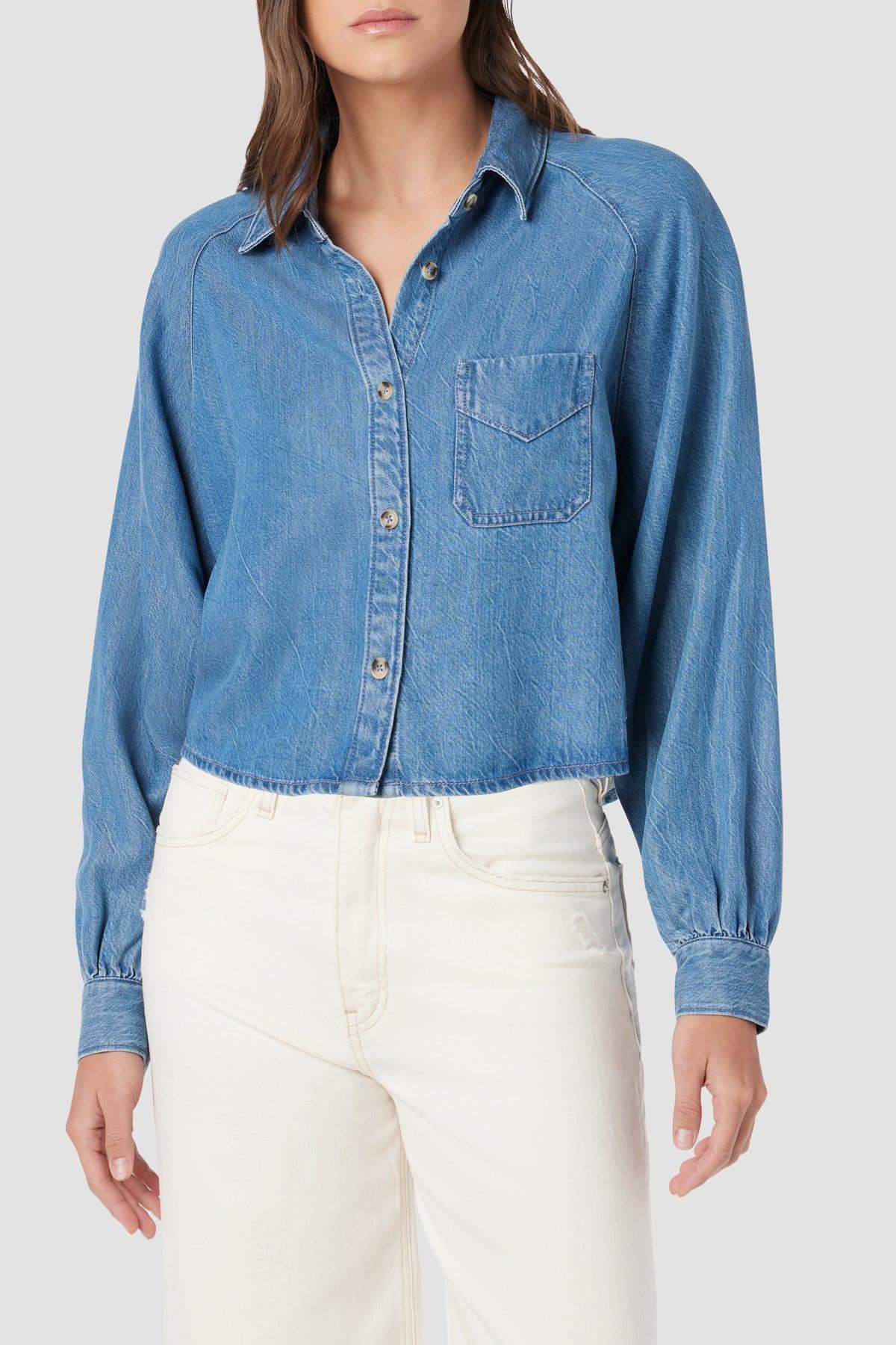 Raglan Balloon Sleeve Button Down Female Product Image