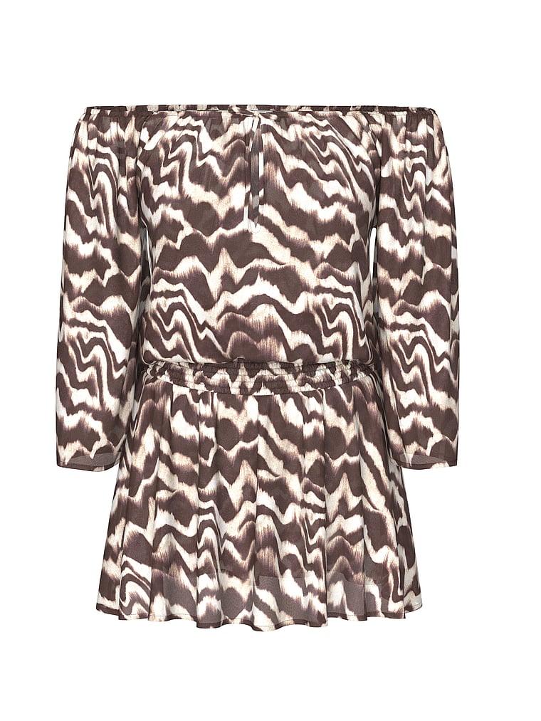 Beachwear Sheer Crinkle Smocked Mini Dress Product Image