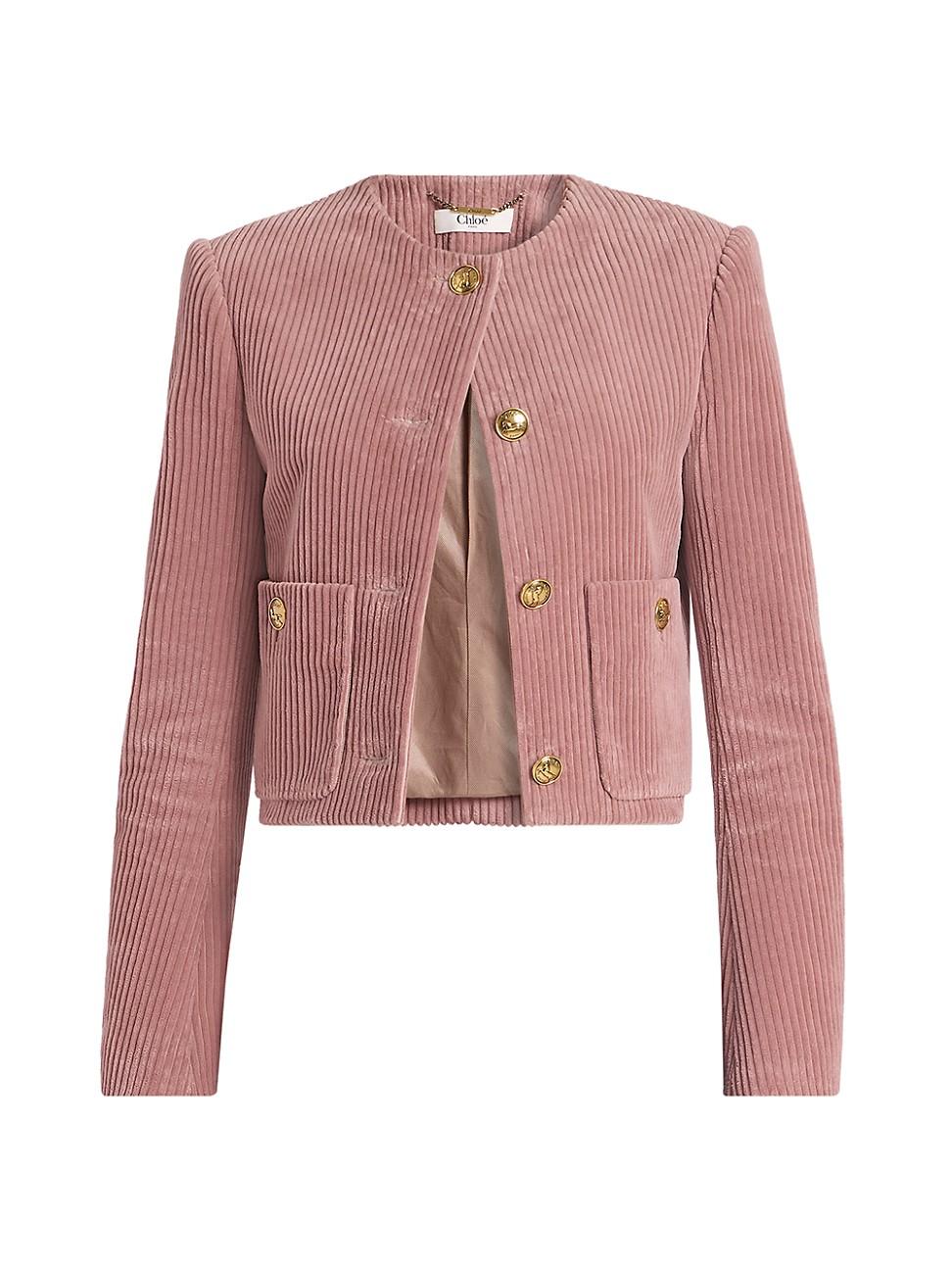 Womens Corduroy Cropped Jacket Product Image