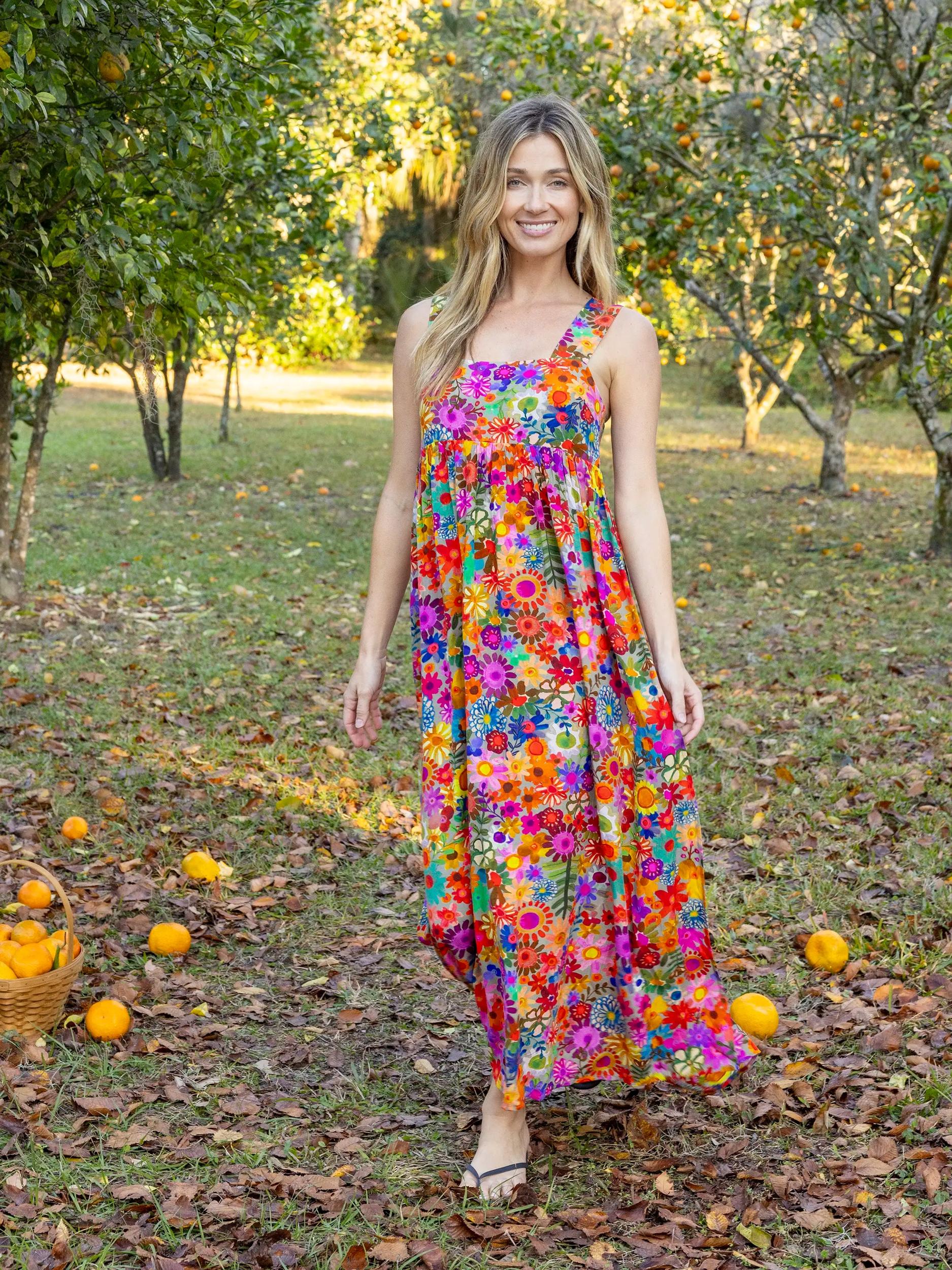 Tricia Maxi Dress - Rainbow Calico Floral Product Image